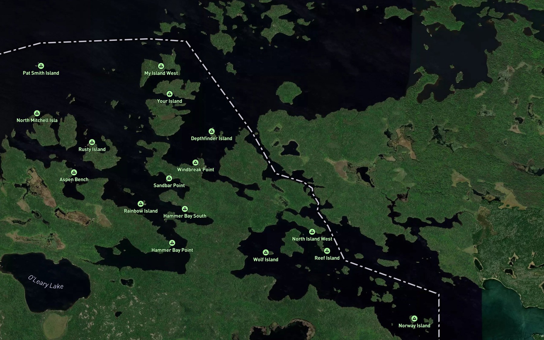 Satellite map of the Namakan Narrows