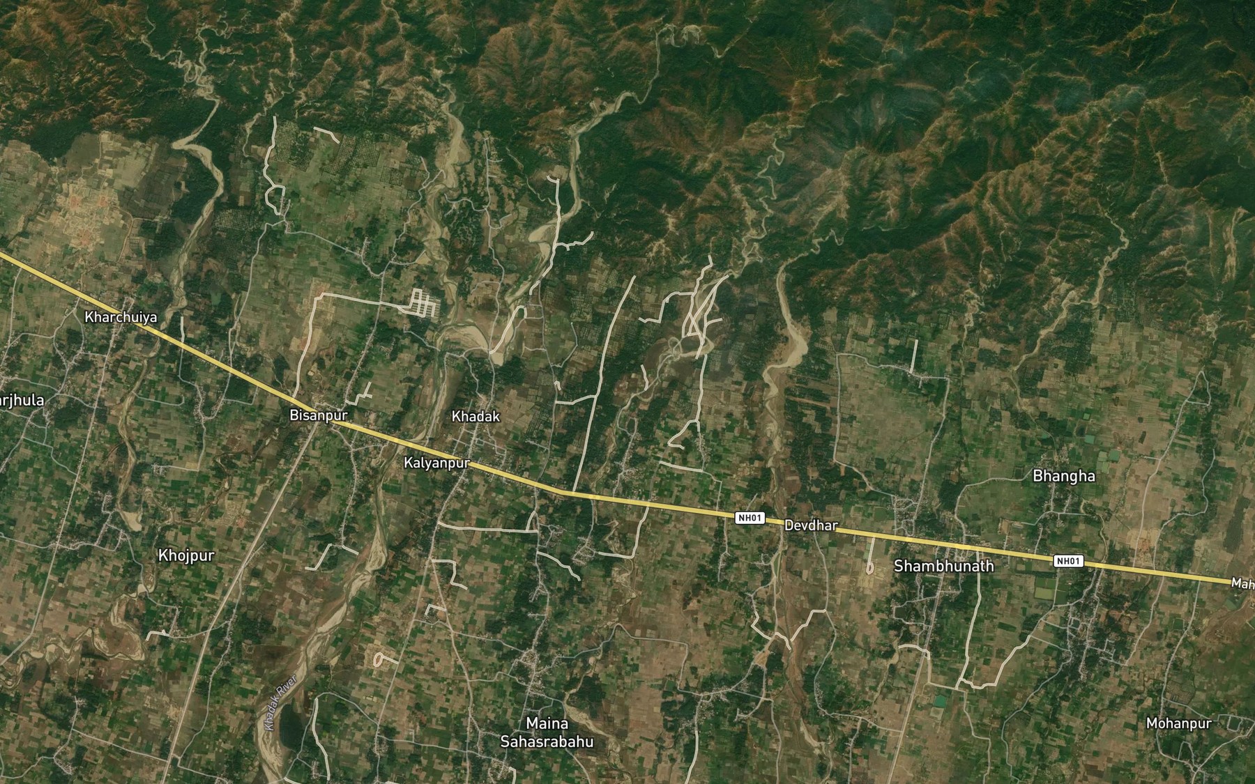 Satellite map of the Bengadabar Khola