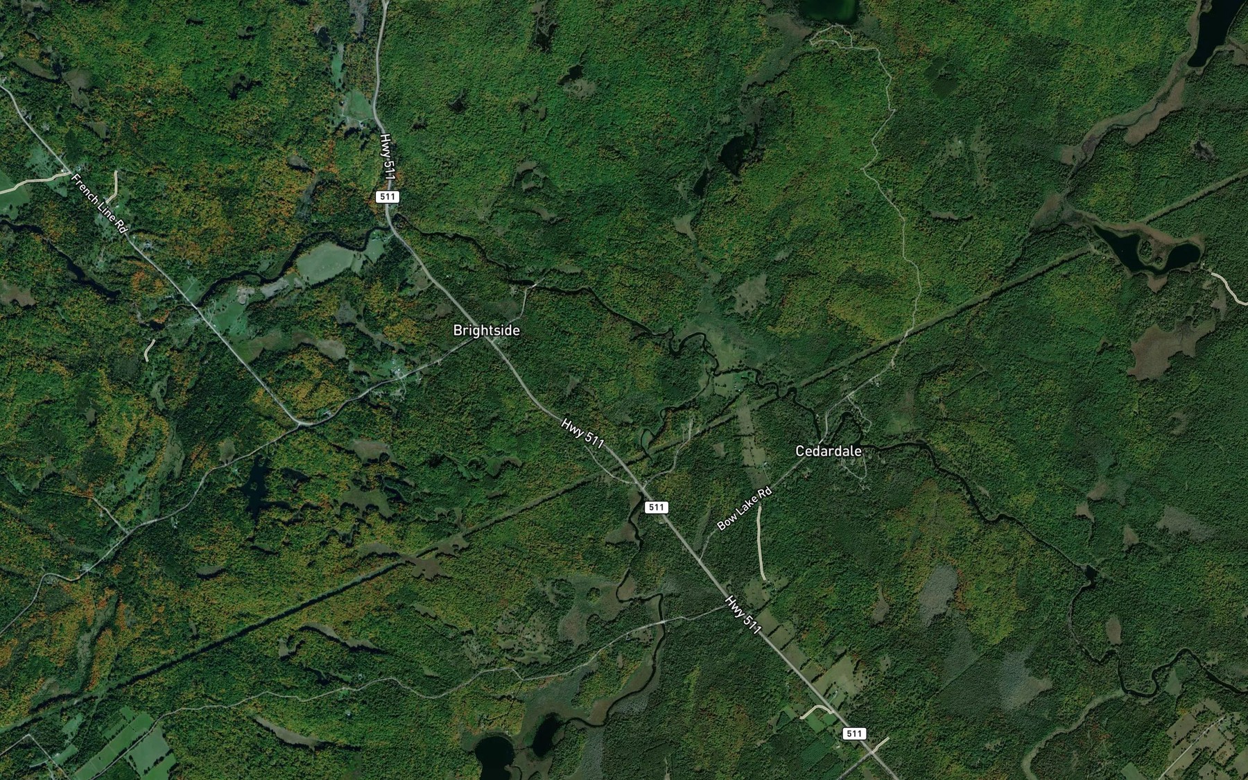 Satellite map of the Widows Rapids
