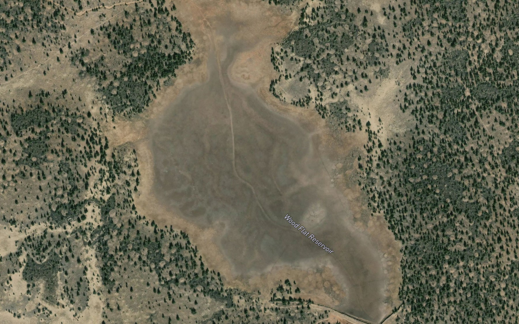 Satellite map of the Wood Flat Reservoir