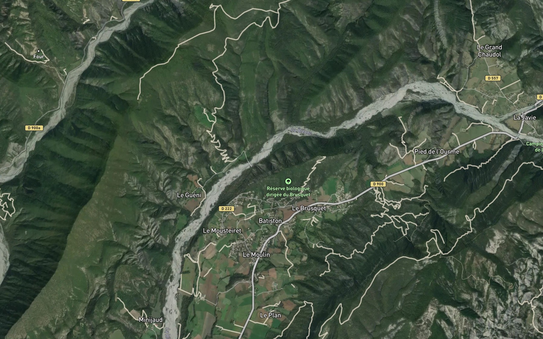 Satellite map of the Ruisseau du Riou