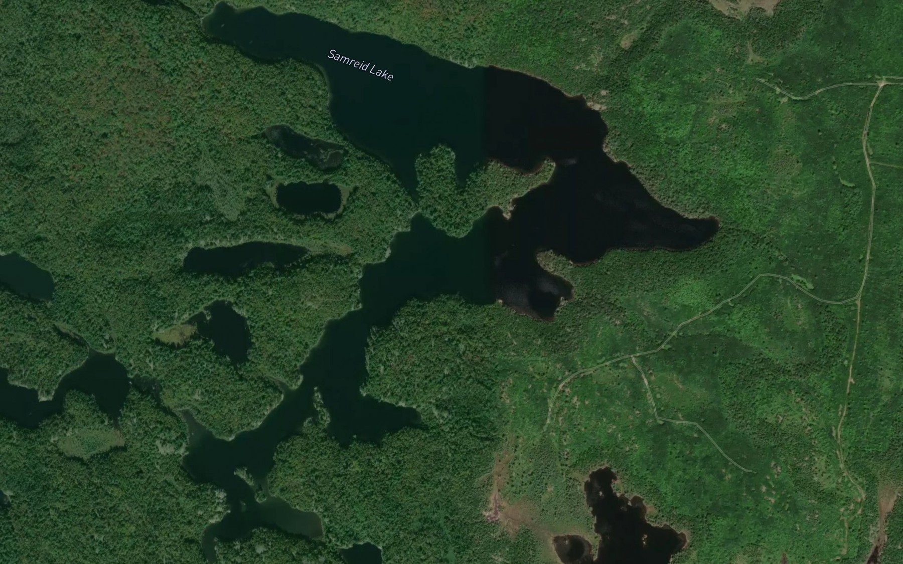 Satellite map of the Samreid Lake