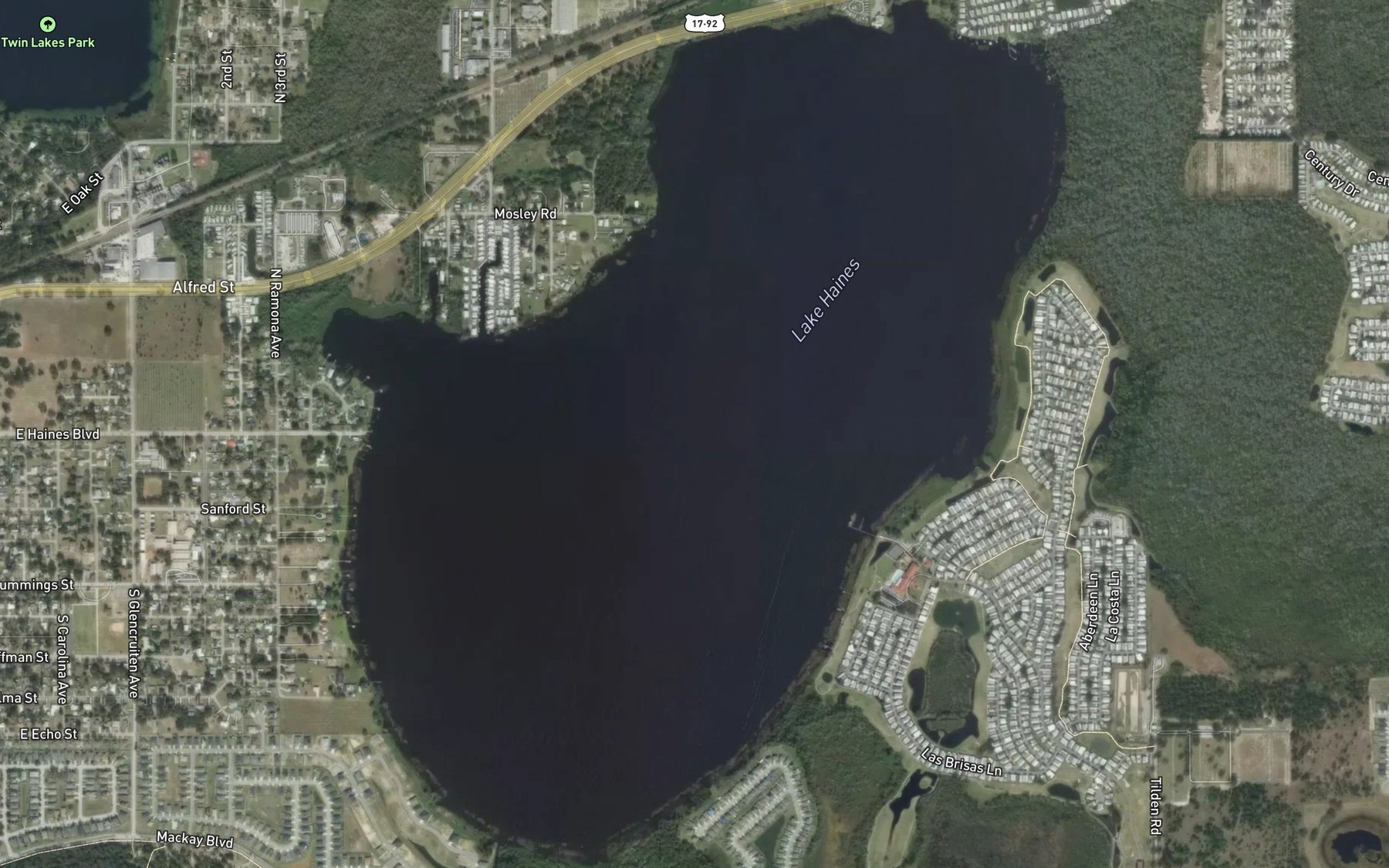 Satellite map of the Lake Haines