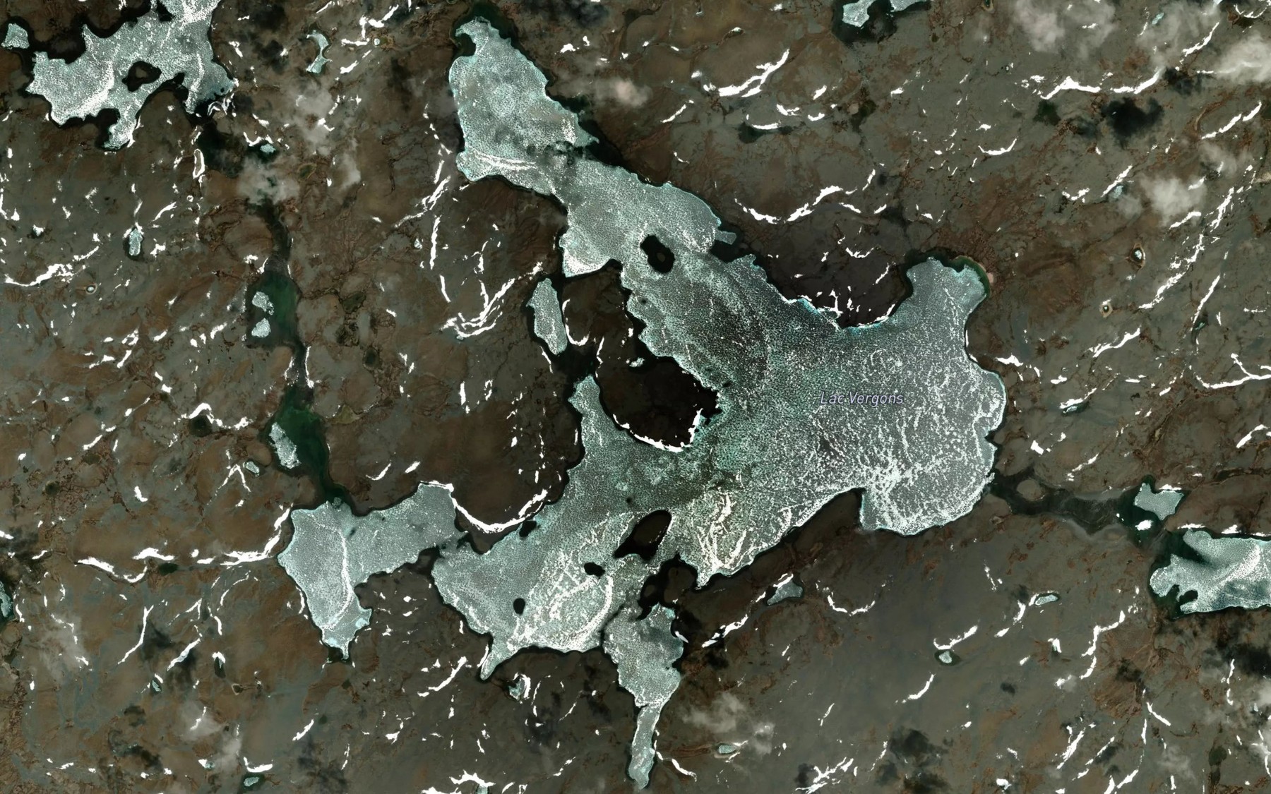 Satellite map of the Lac Vergons