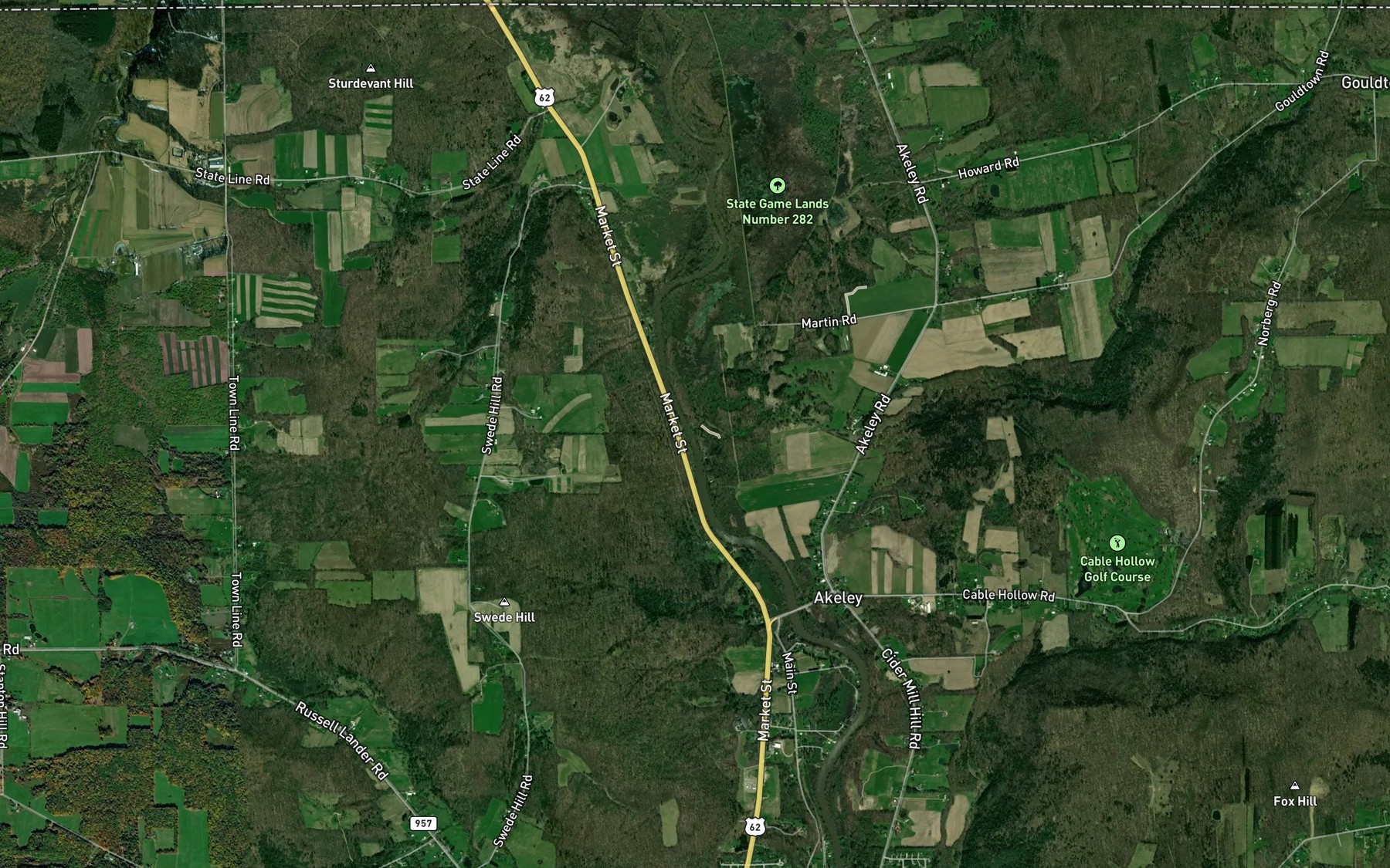 Satellite map of the Storehouse Run