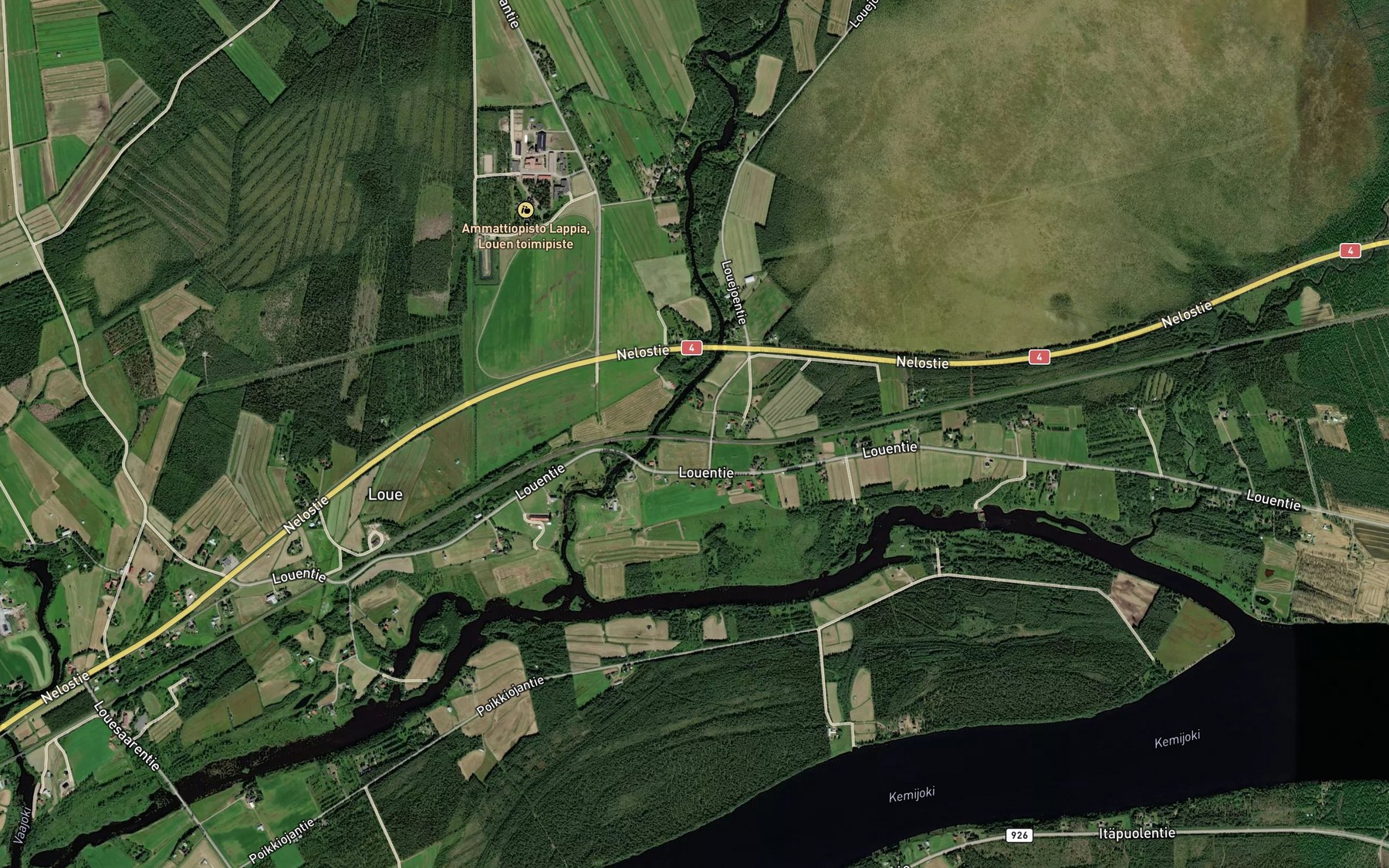 Satellite map of the Louejoki