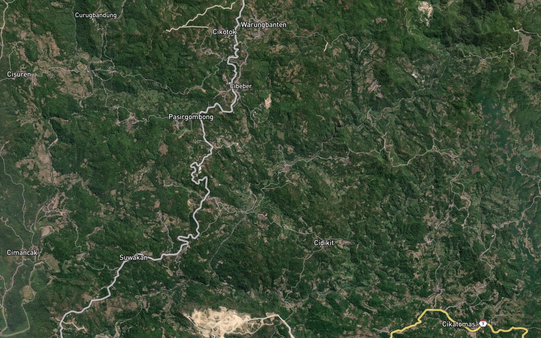 Satellite map of the Ci Dikit Leutik