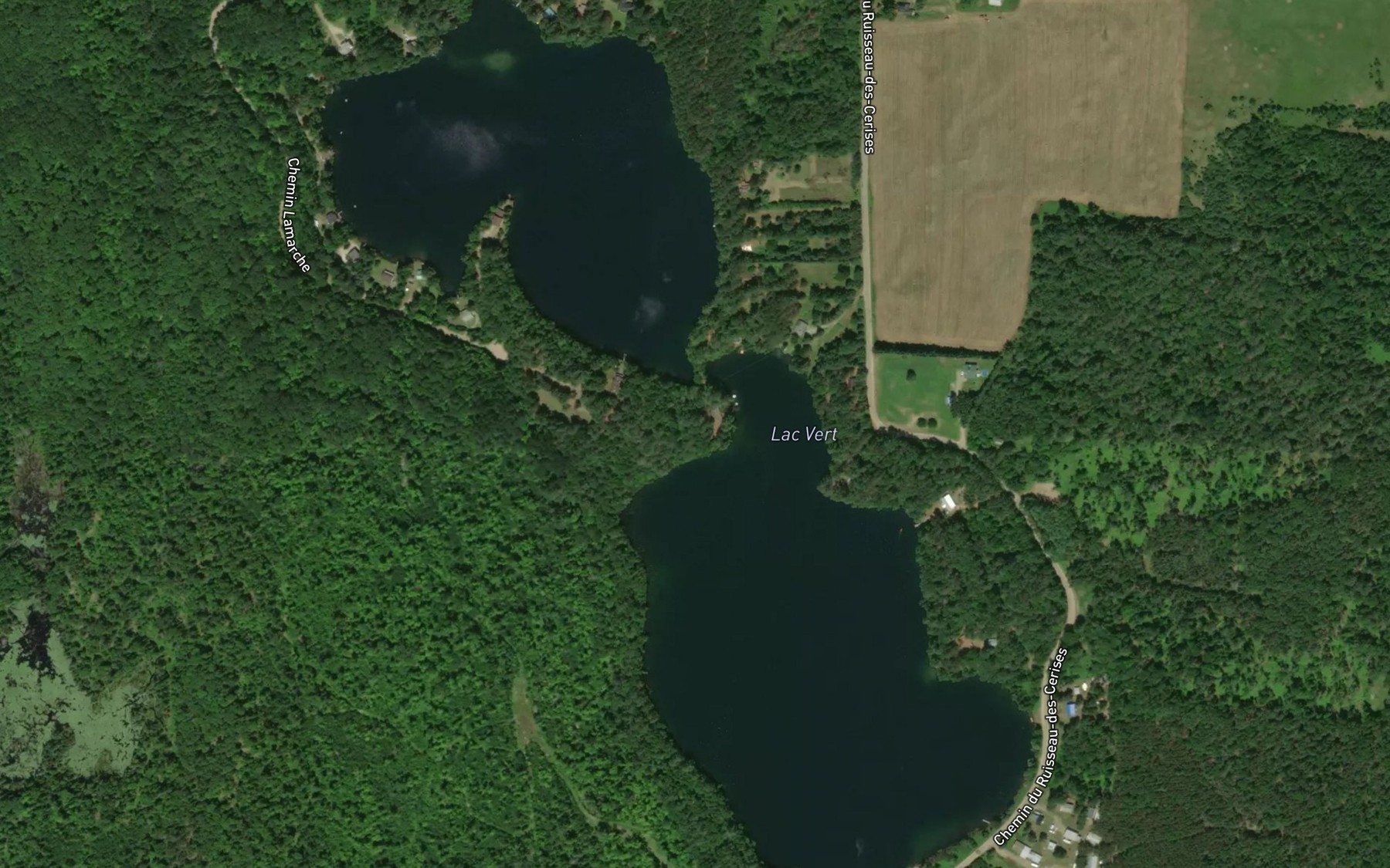 Satellite map of the Lac Vert