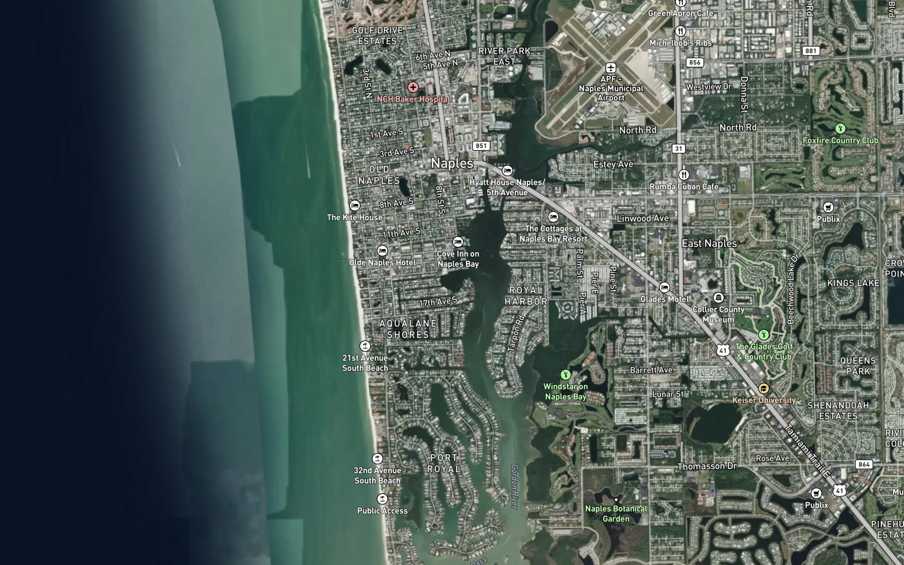 Satellite map of the Crayton Cove