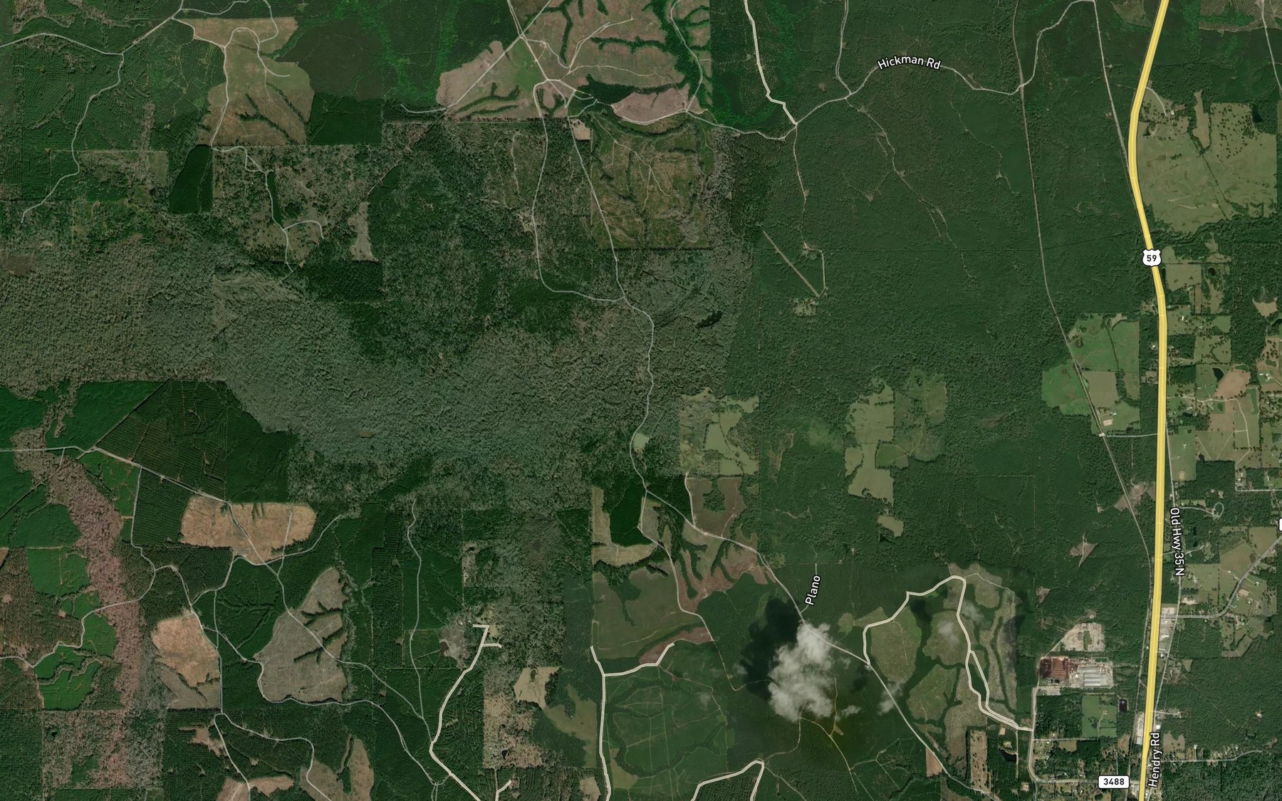 Satellite map of the Paces Creek