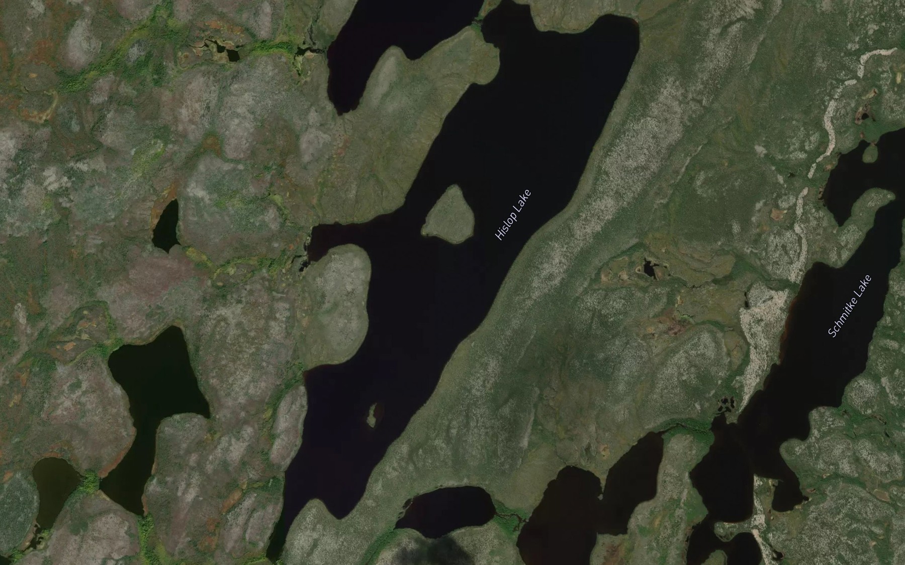 Satellite map of the Hislop Lake