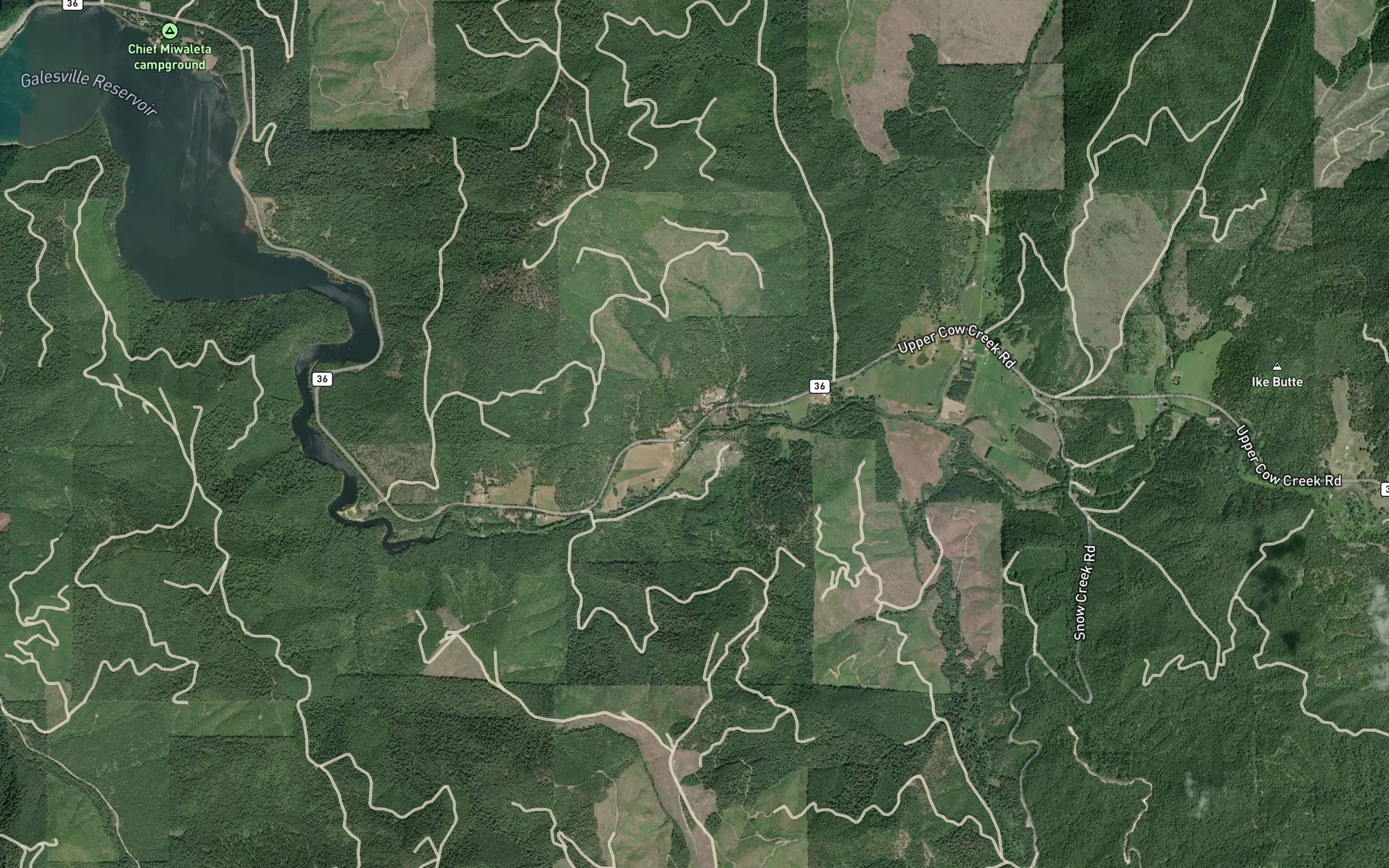 Satellite map of the Elk Creek
