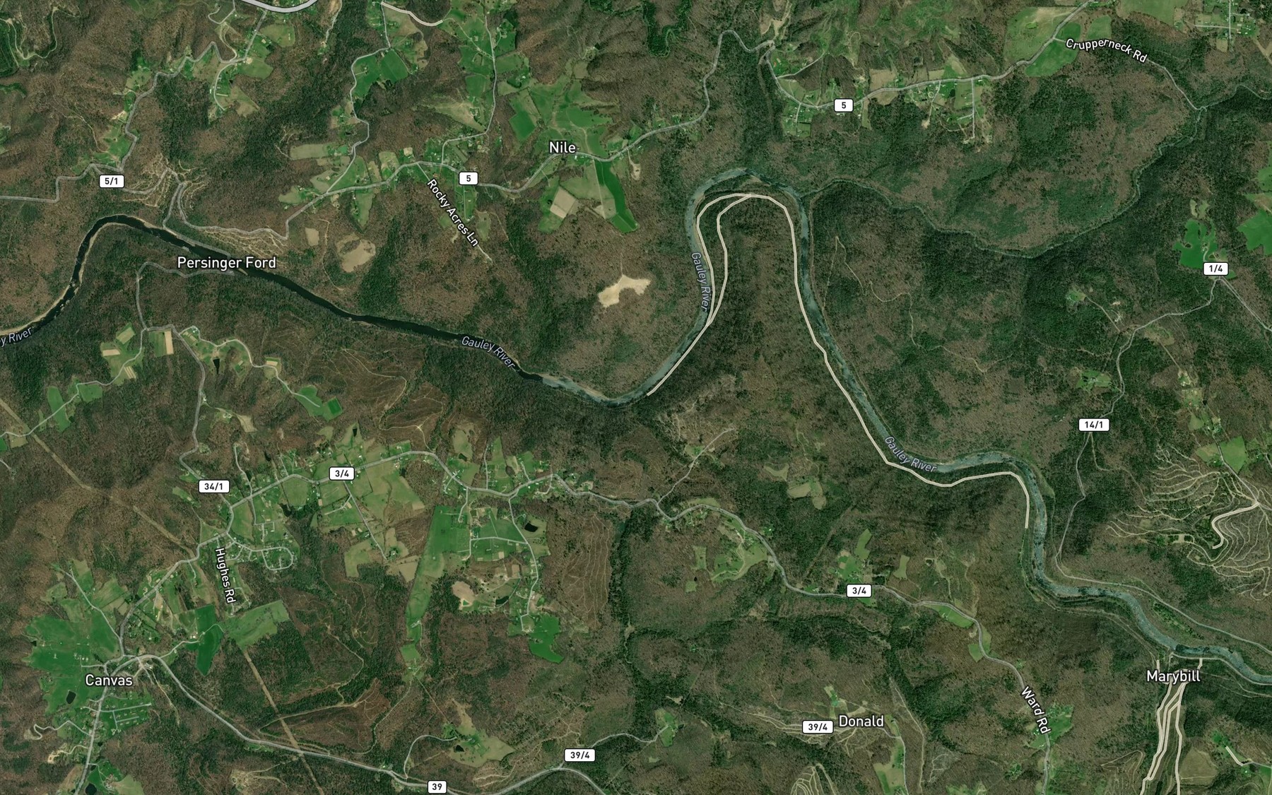 Satellite map of the Seng Camp Run