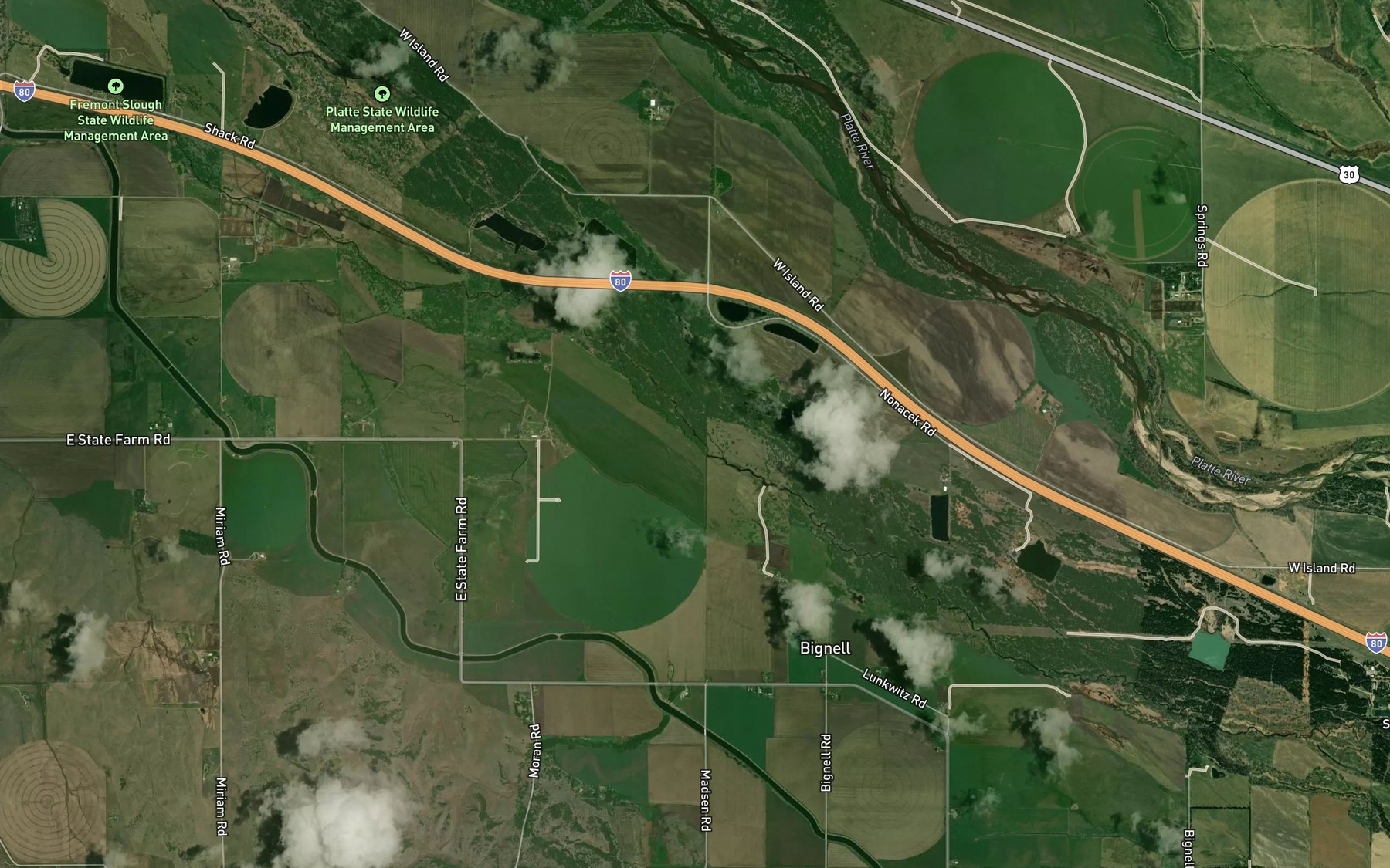 Satellite map of the Fremont Slough