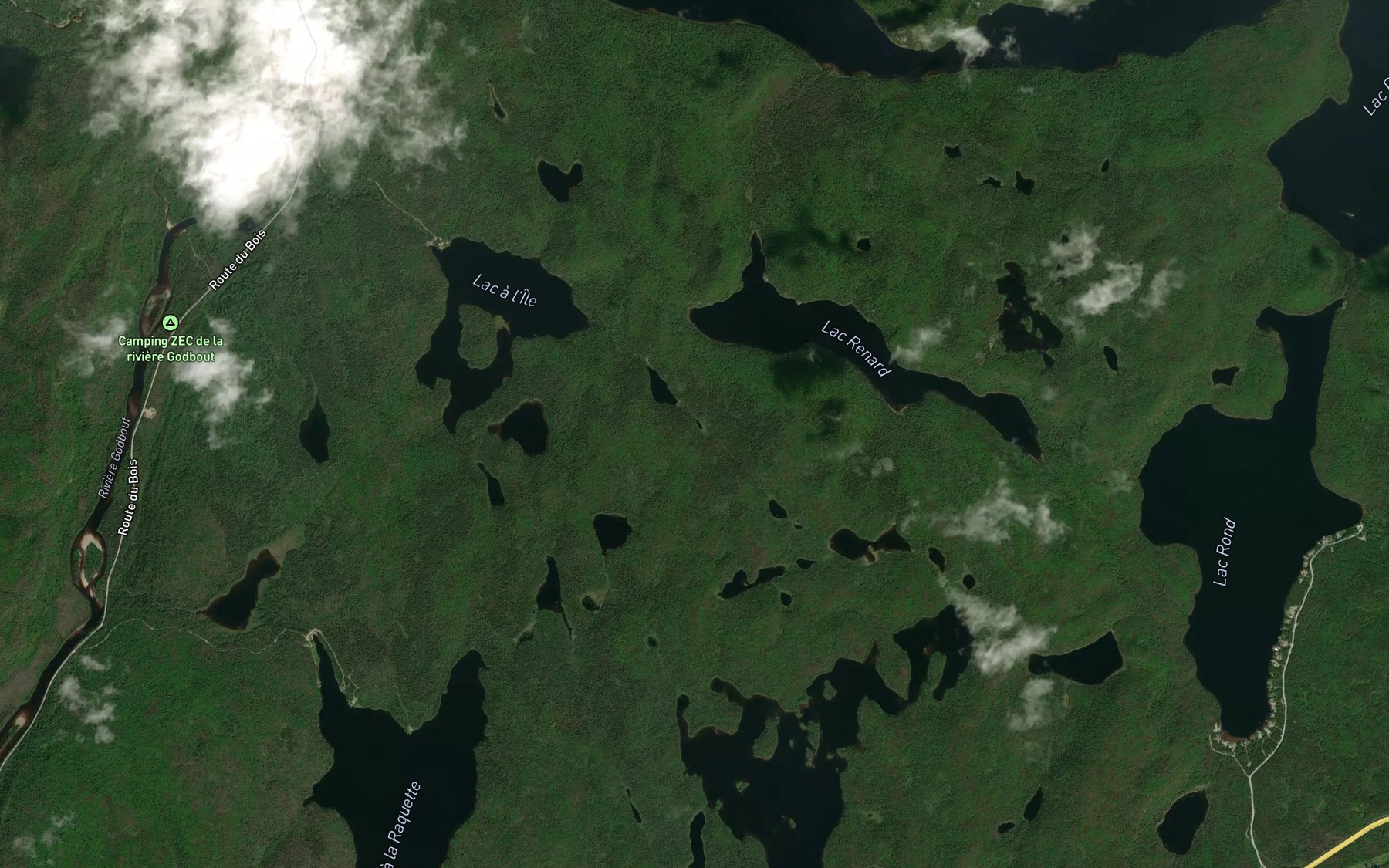 Satellite map of the Lac de la Cache