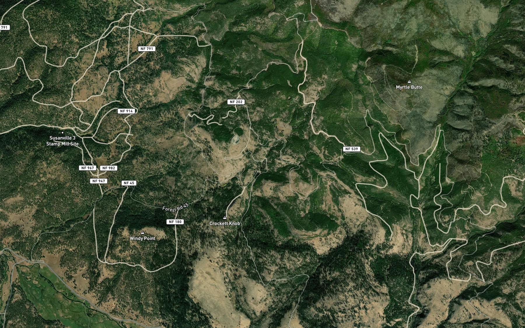 Satellite map of the Crockett Spring