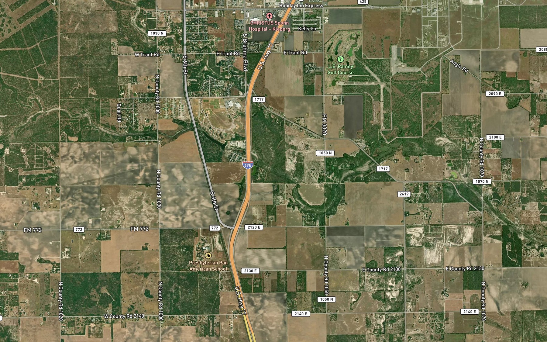 Satellite map of the Escondido Creek