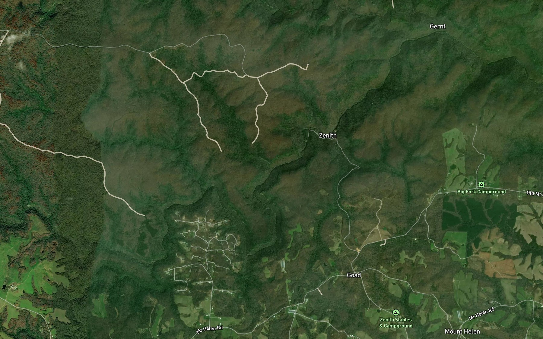 Satellite map of the Panther Branch