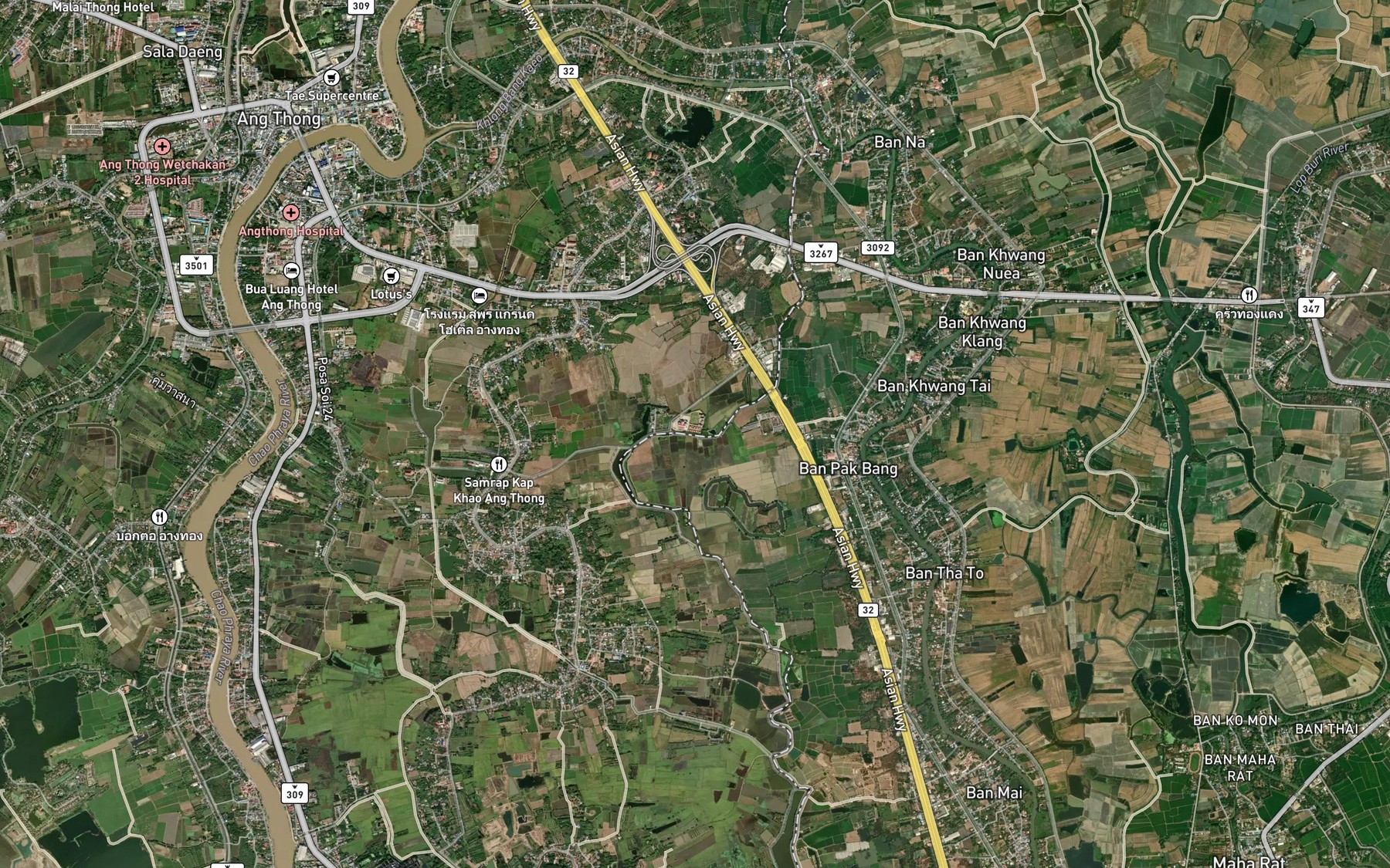Satellite map of the Nong Ai Hok
