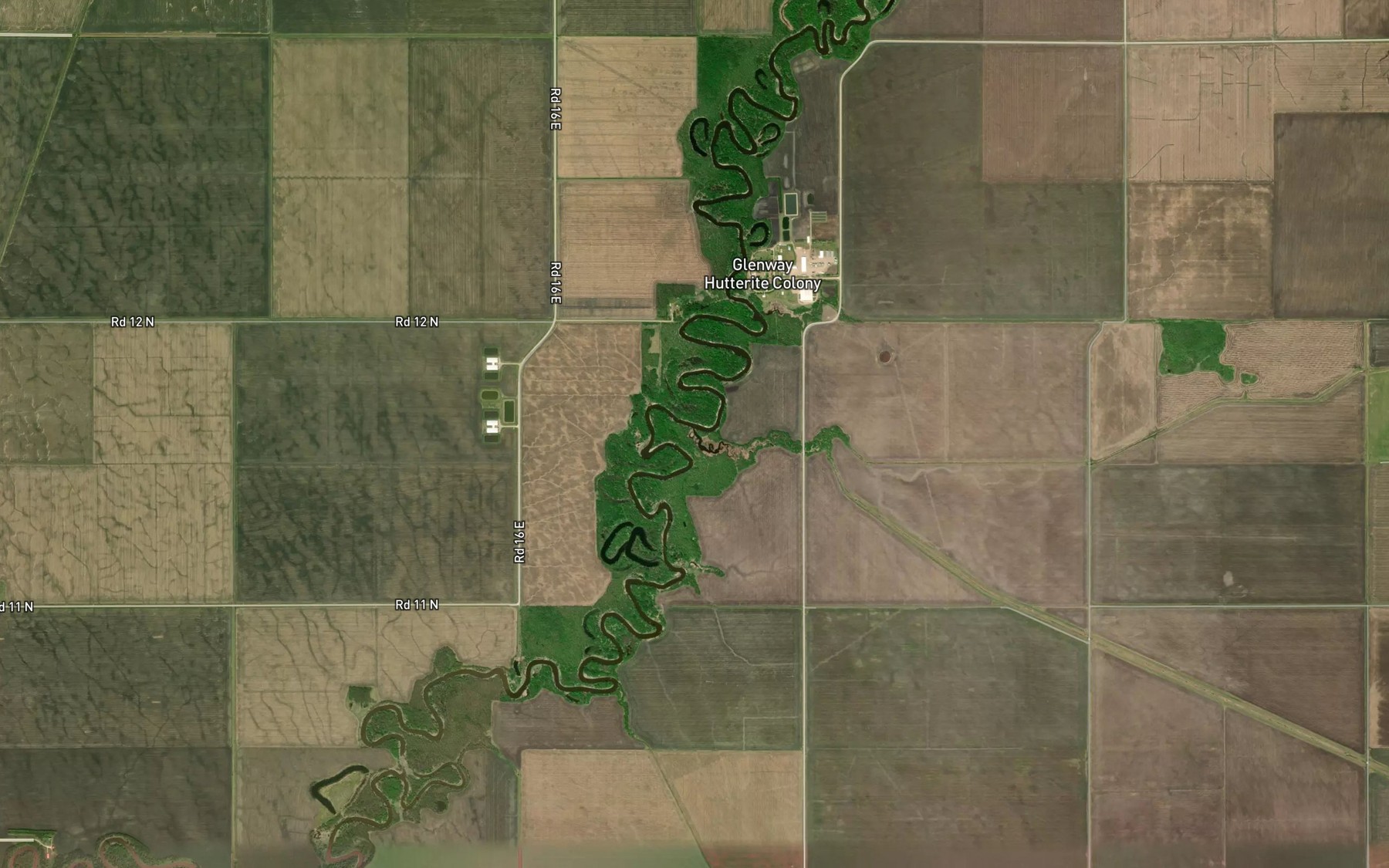 Satellite map of the Stewart Drain