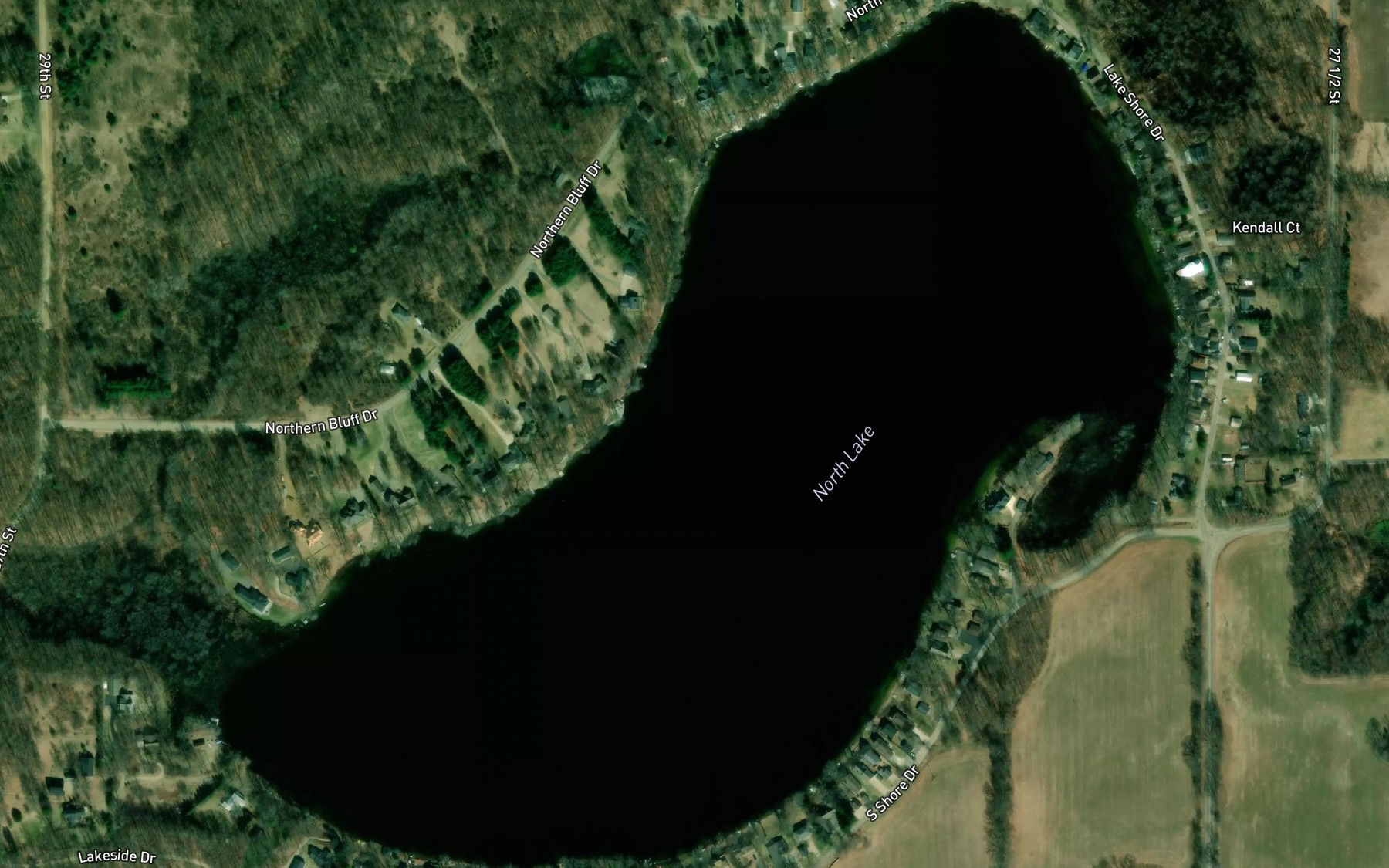Satellite map of the North Lake