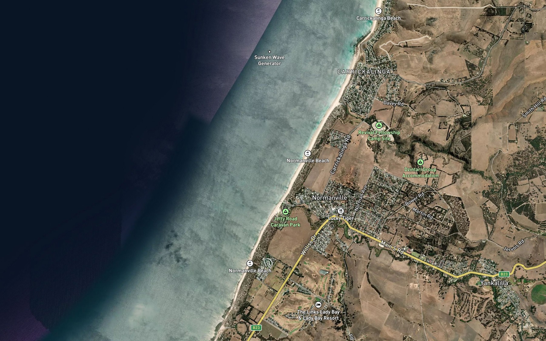Satellite map of the Norman Bay