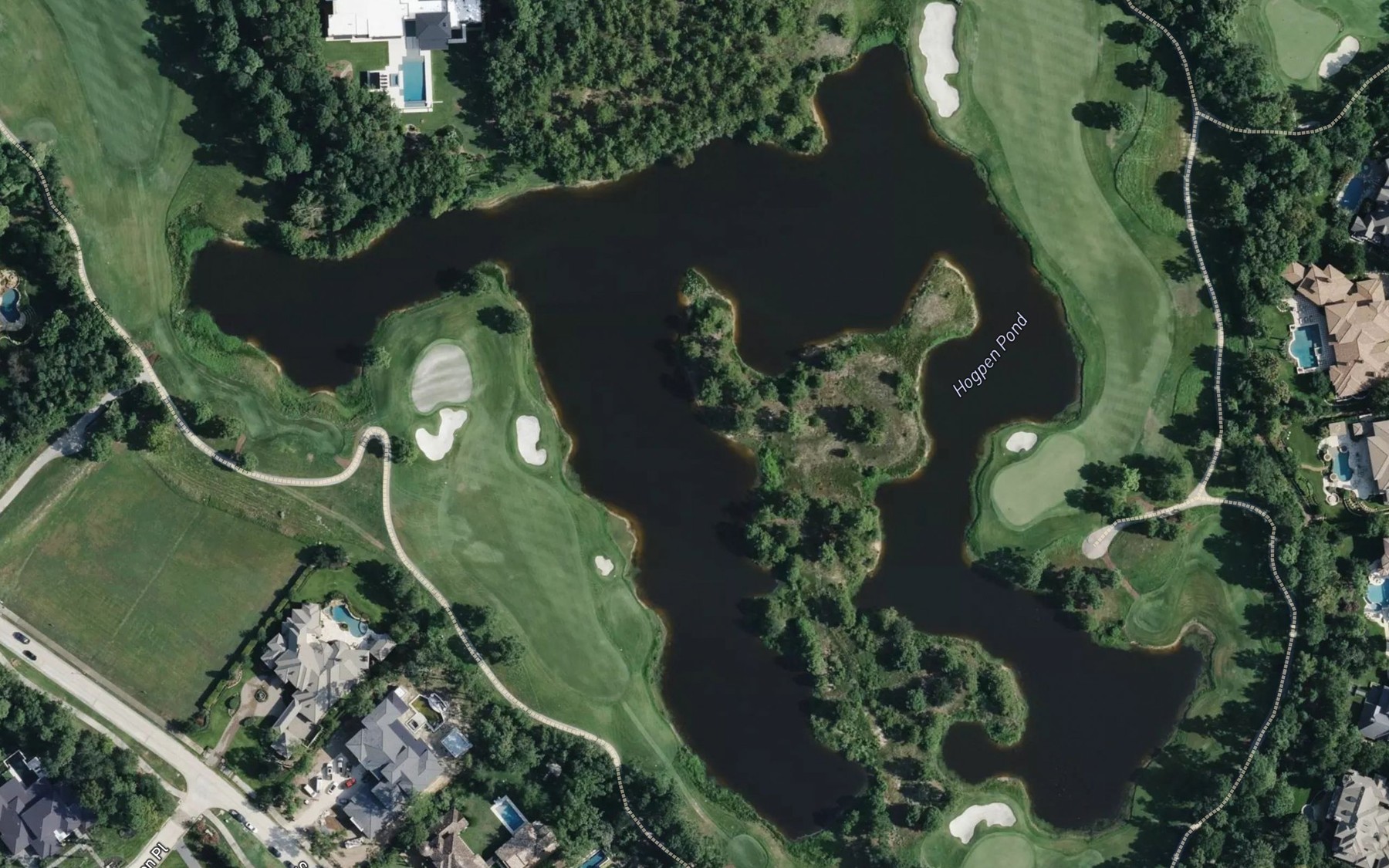Satellite map of the Hogpen Pond