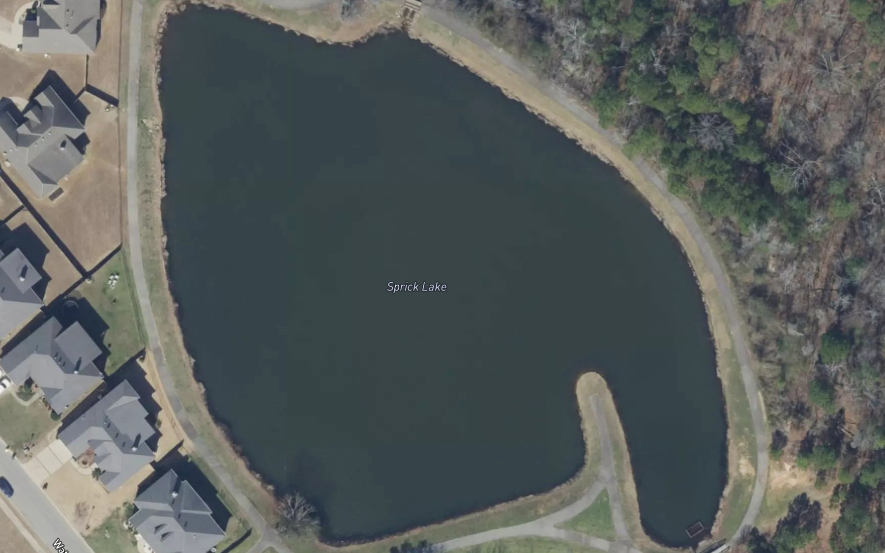 Satellite map of the Sprick Lake