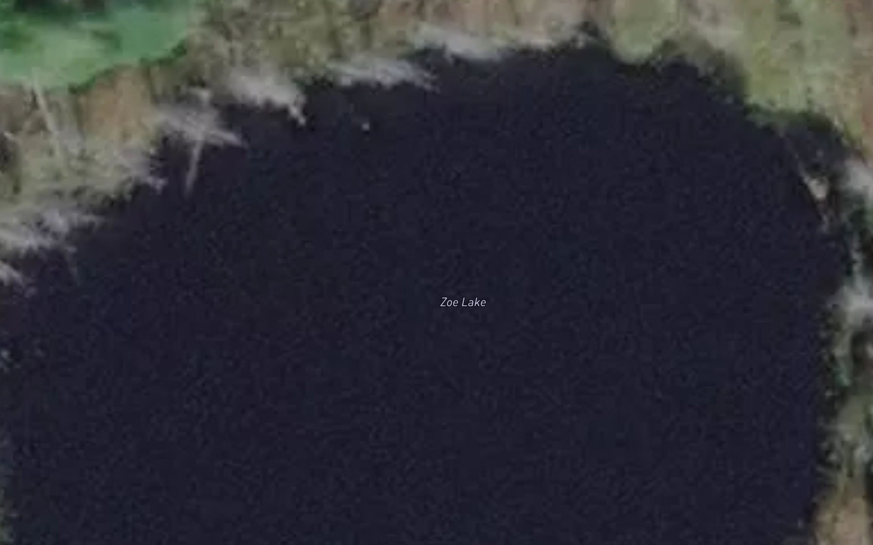 Satellite map of the Zoe Lake