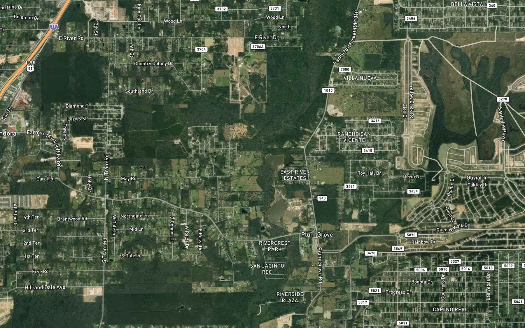 Satellite map of the Cordy Branch