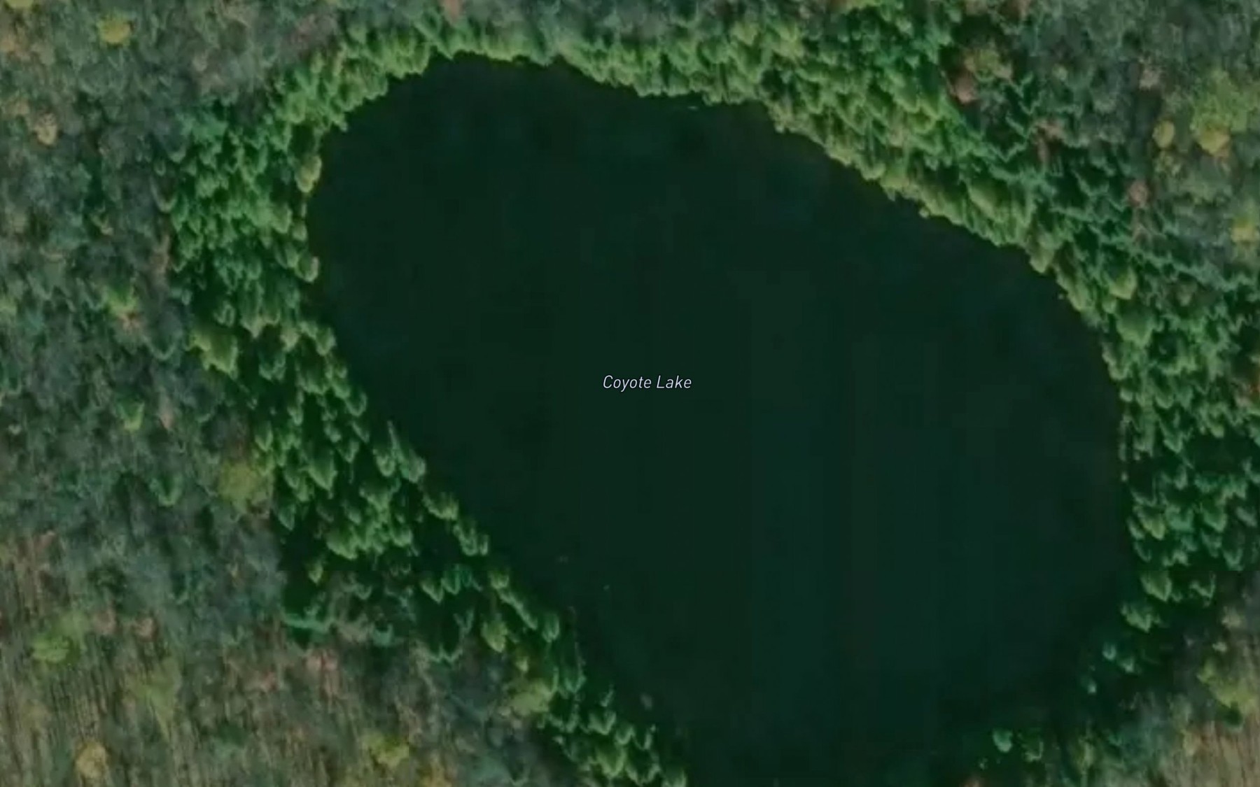Satellite map of the Coyote Lake