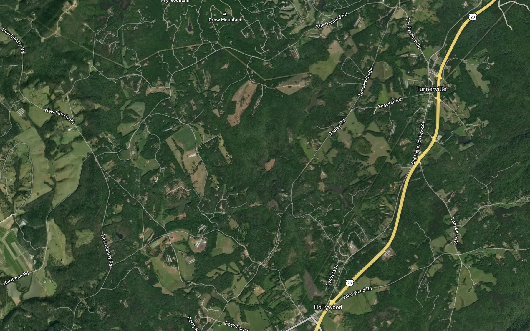 Satellite map of the Roberts Branch