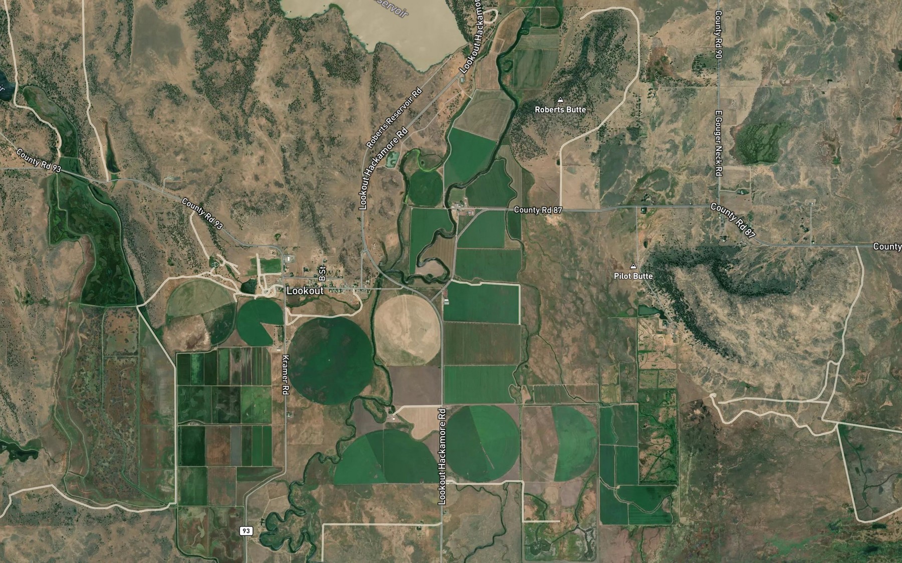 Satellite map of the Three Corner Slough