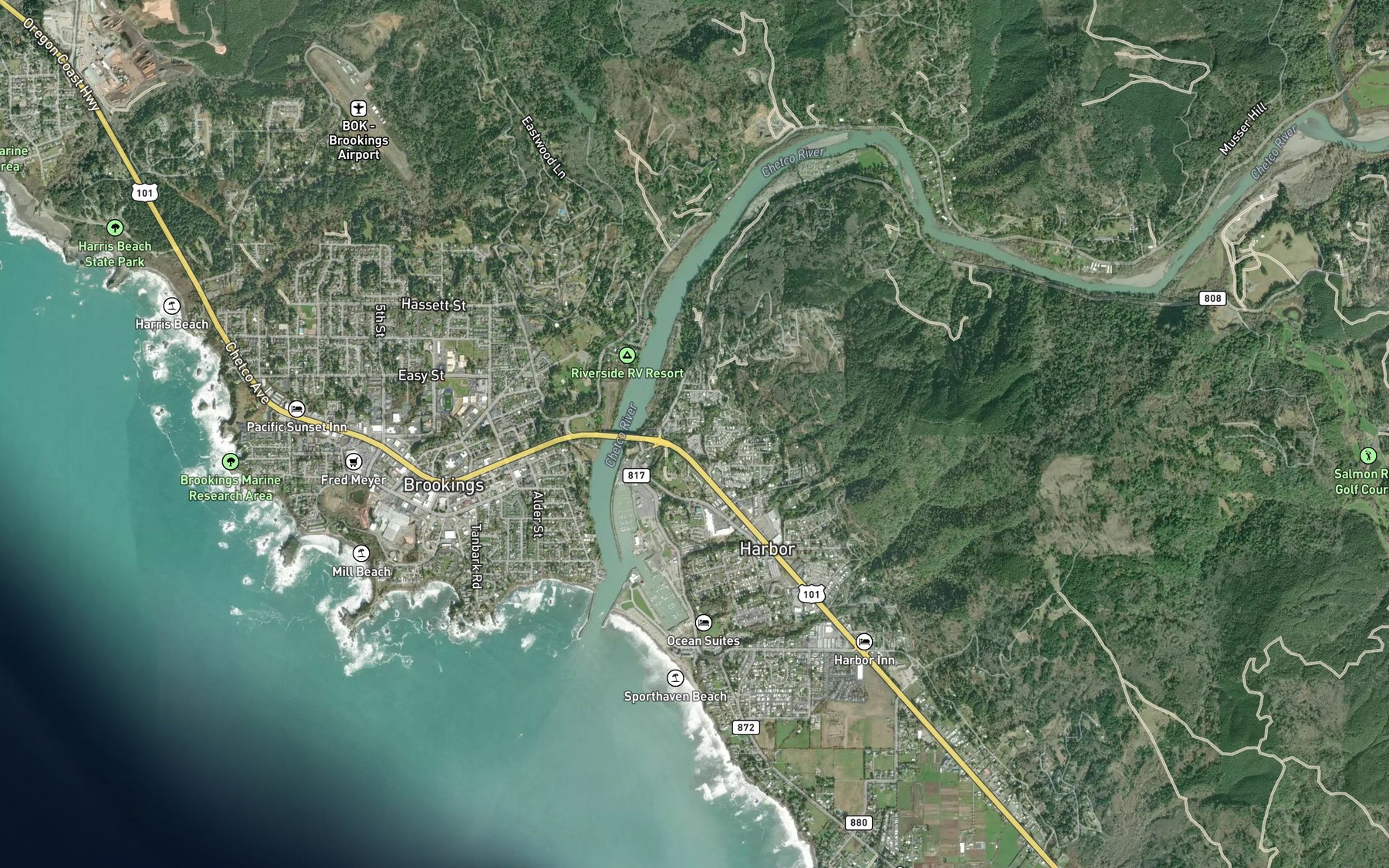 Satellite map of the Bishop Creek