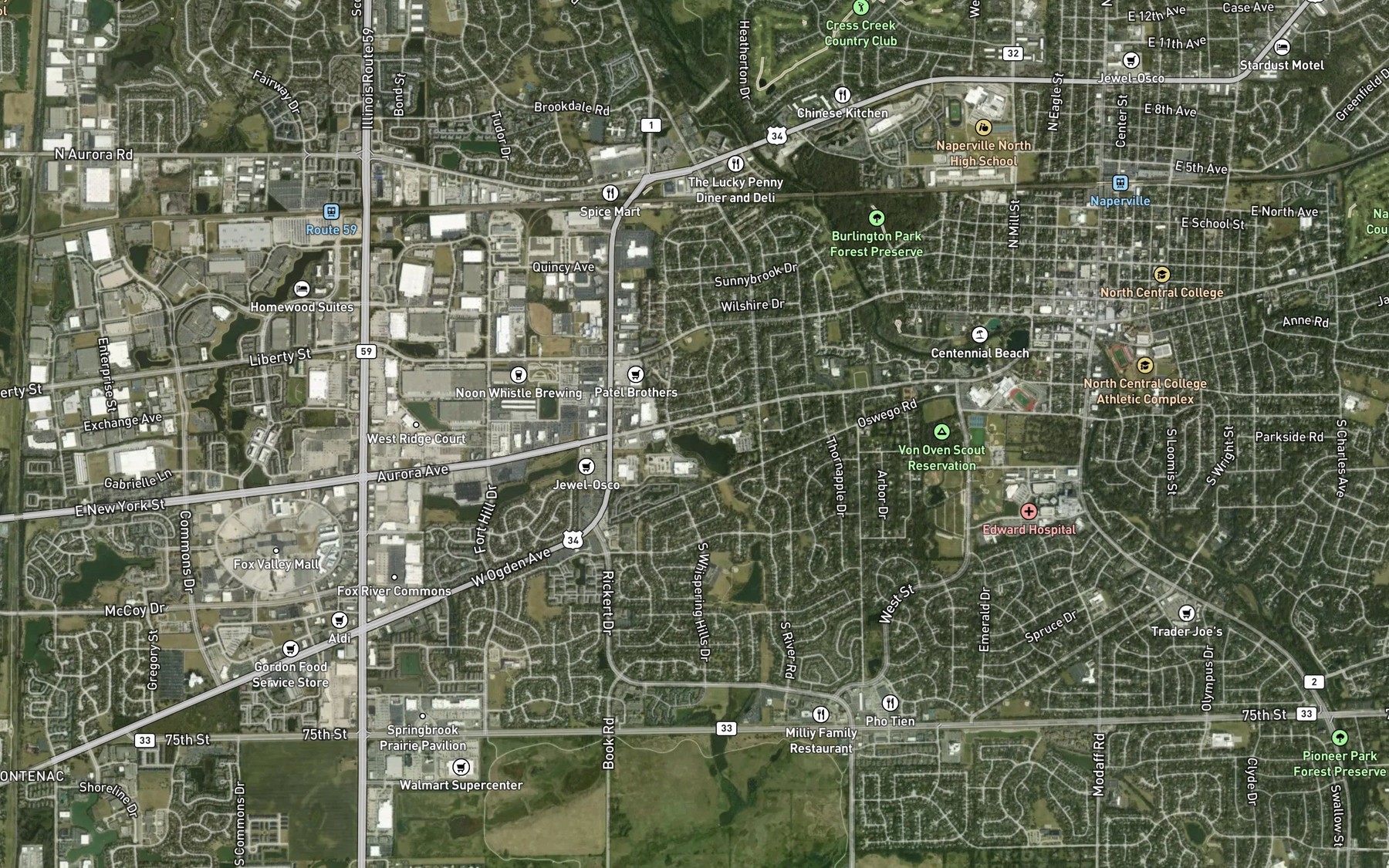 Satellite map of the Spot 5