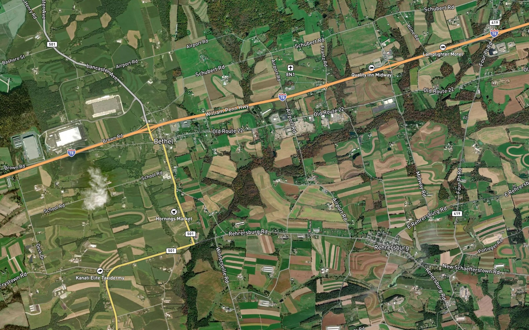 Satellite map of the Mill Creek
