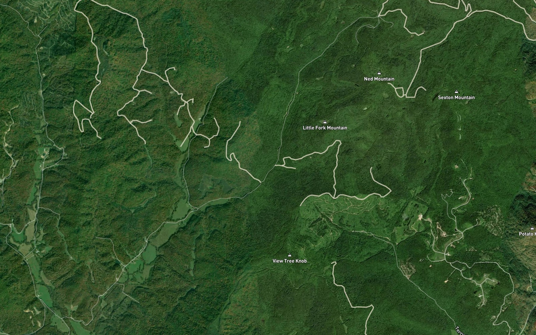 Satellite map of the Wilson Branch