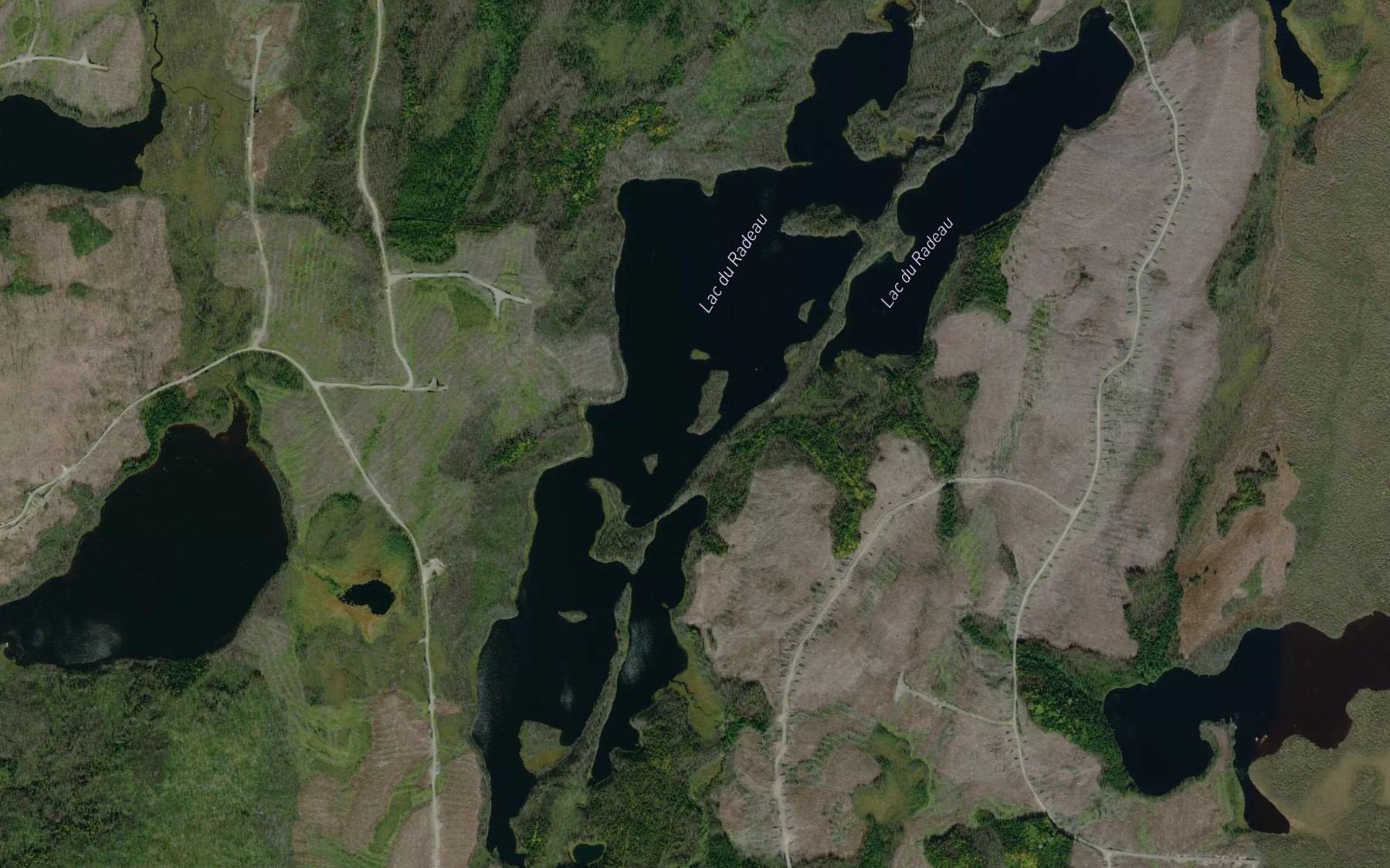 Satellite map of the Lac du Radeau