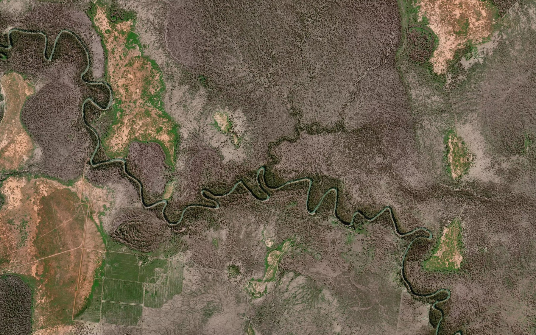 Satellite map of the Lachlan River
