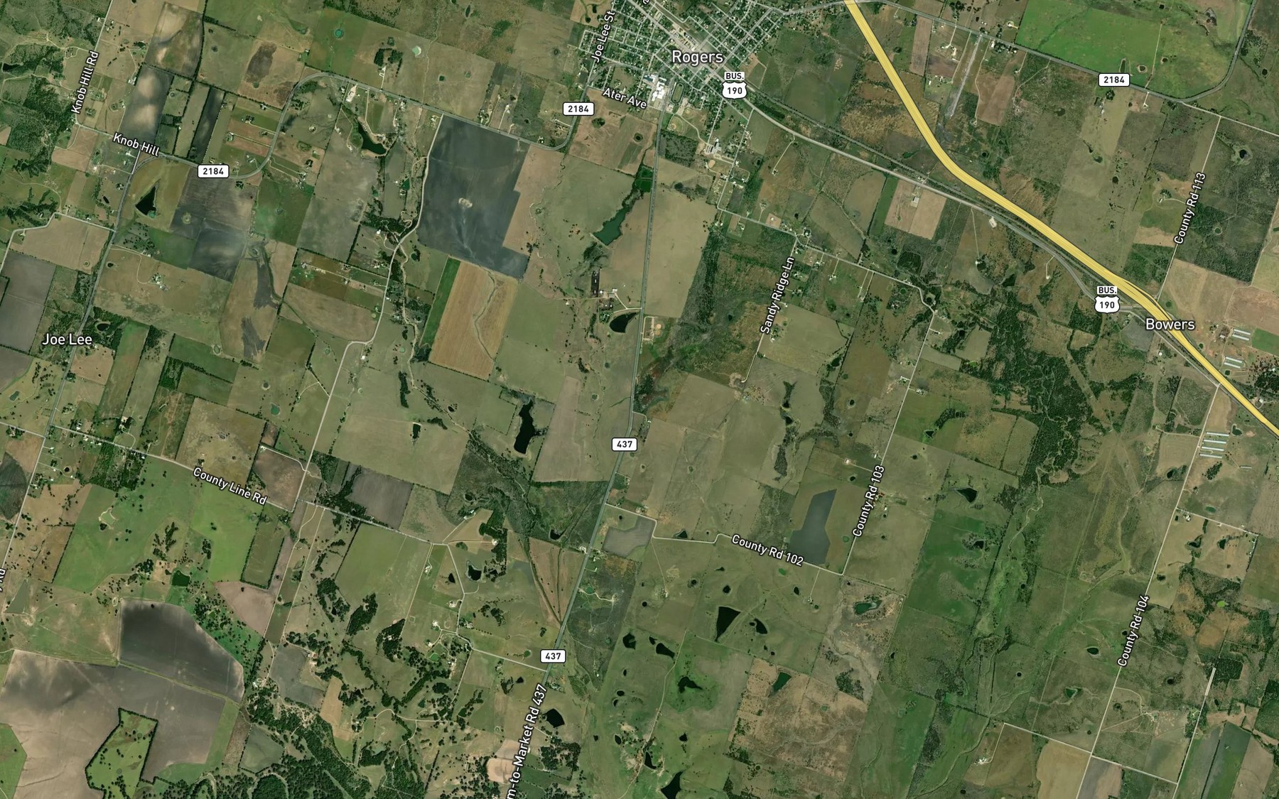 Satellite map of the Rogers Lake