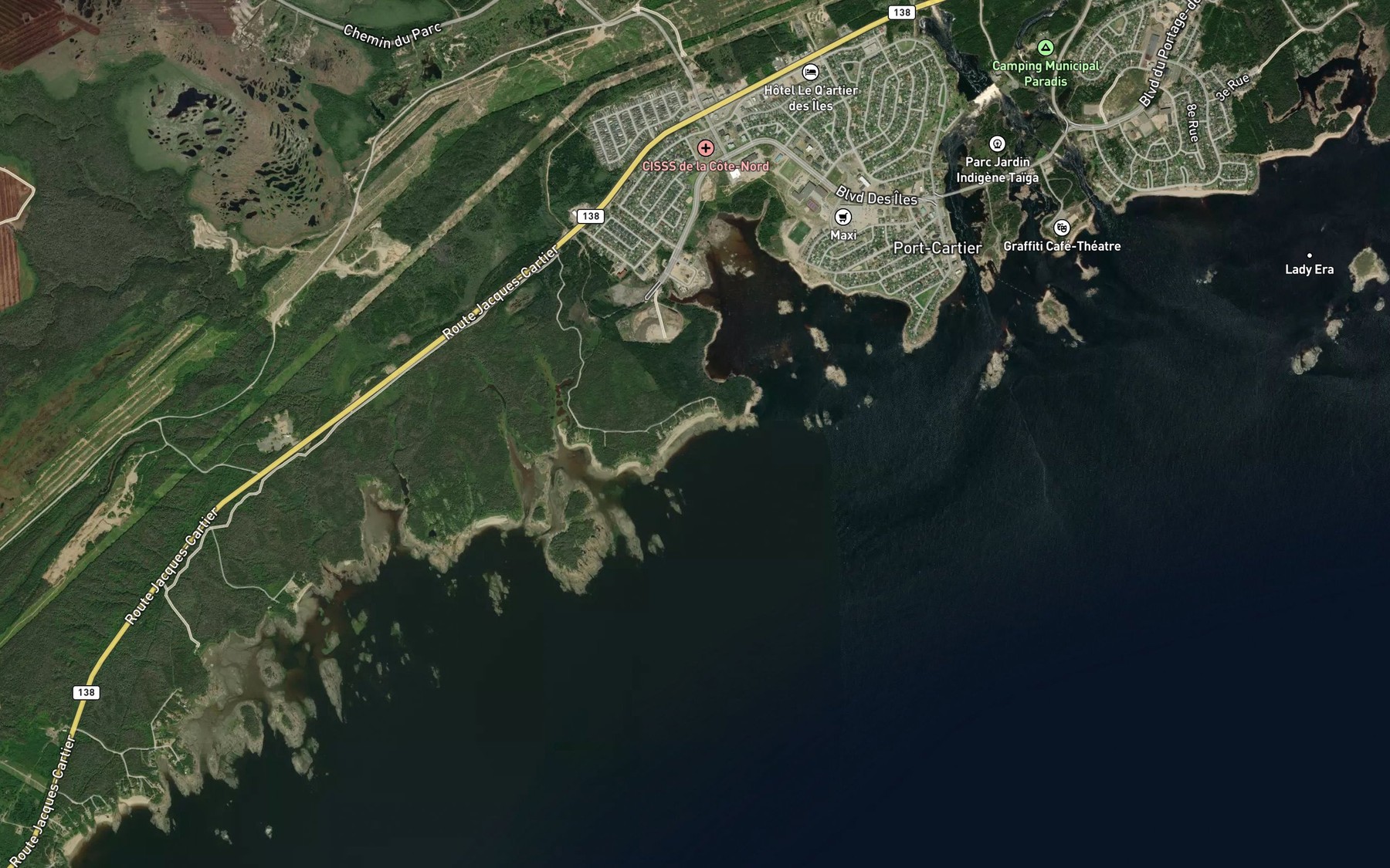 Satellite map of the Baie a Tibasse
