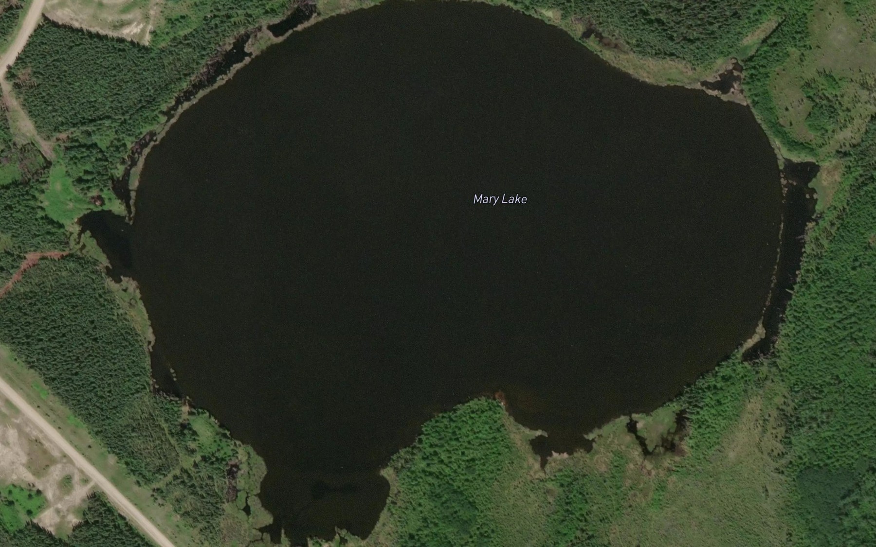 Satellite map of the Mary Lake