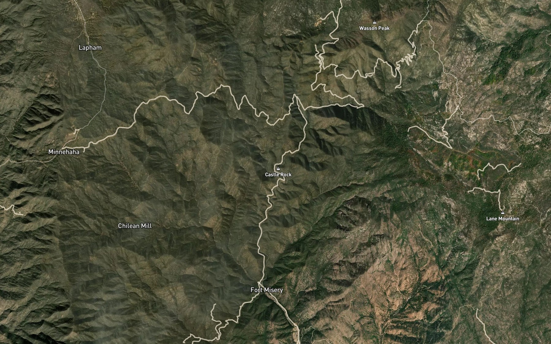 Satellite map of the Tiger Creek