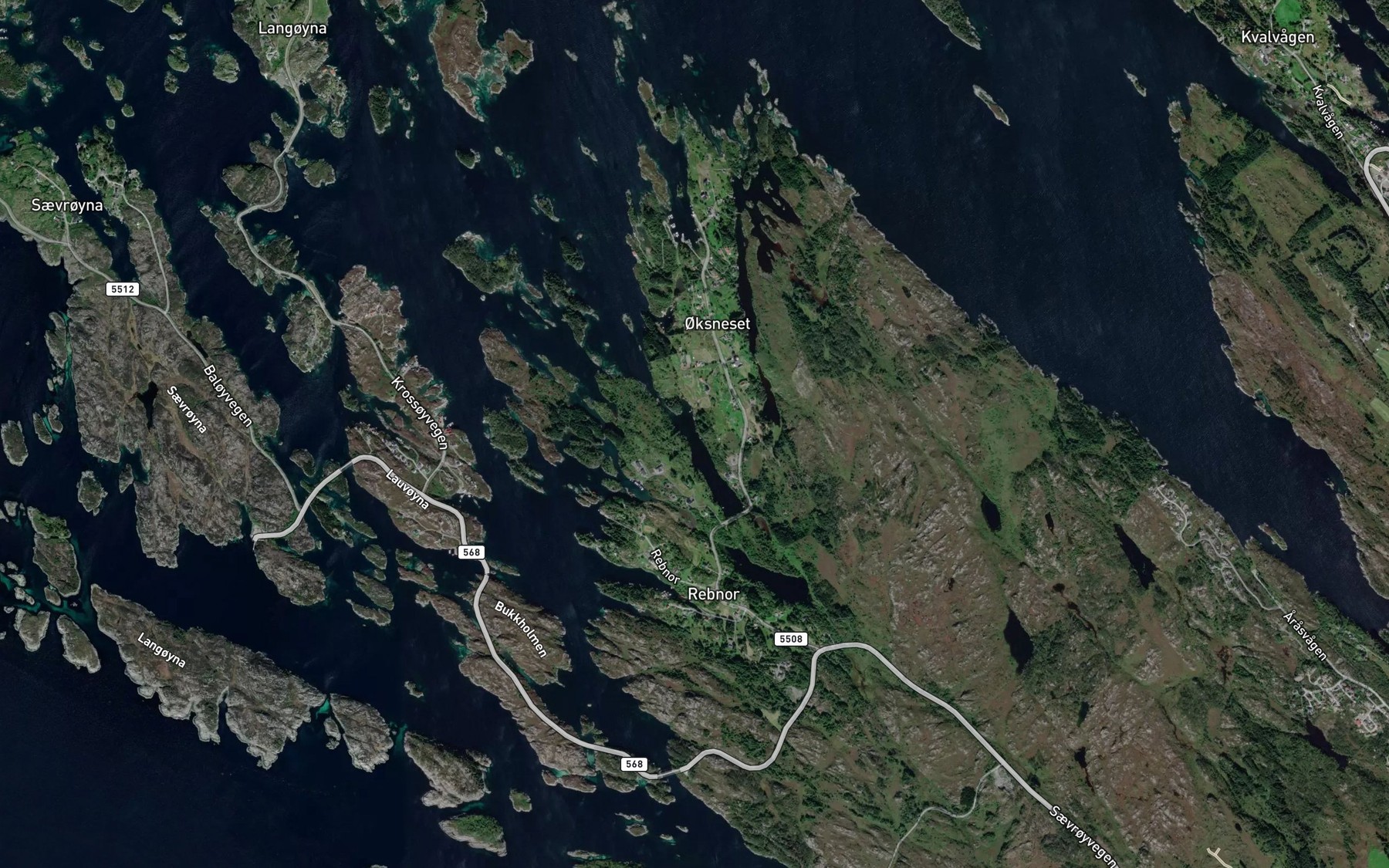Satellite map of the Tungevagen