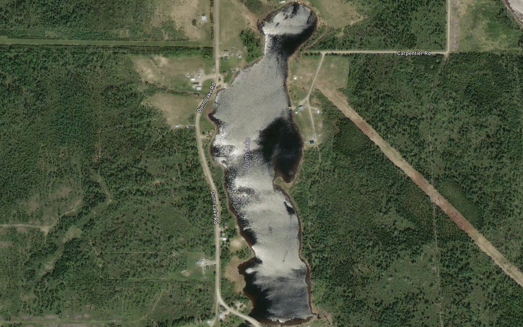 Satellite map of the Dunn Lake