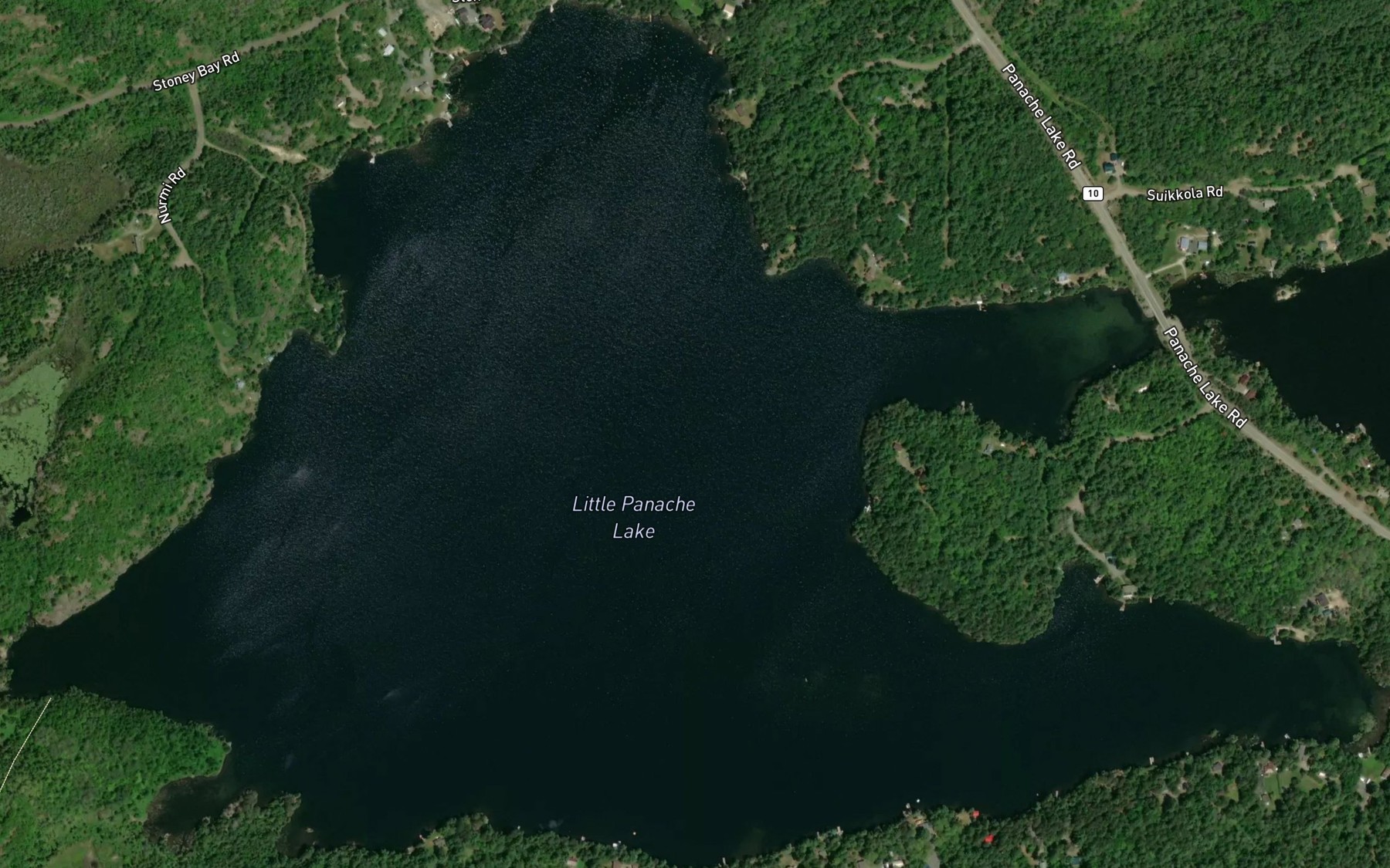 Satellite map of the Little Panache Lake