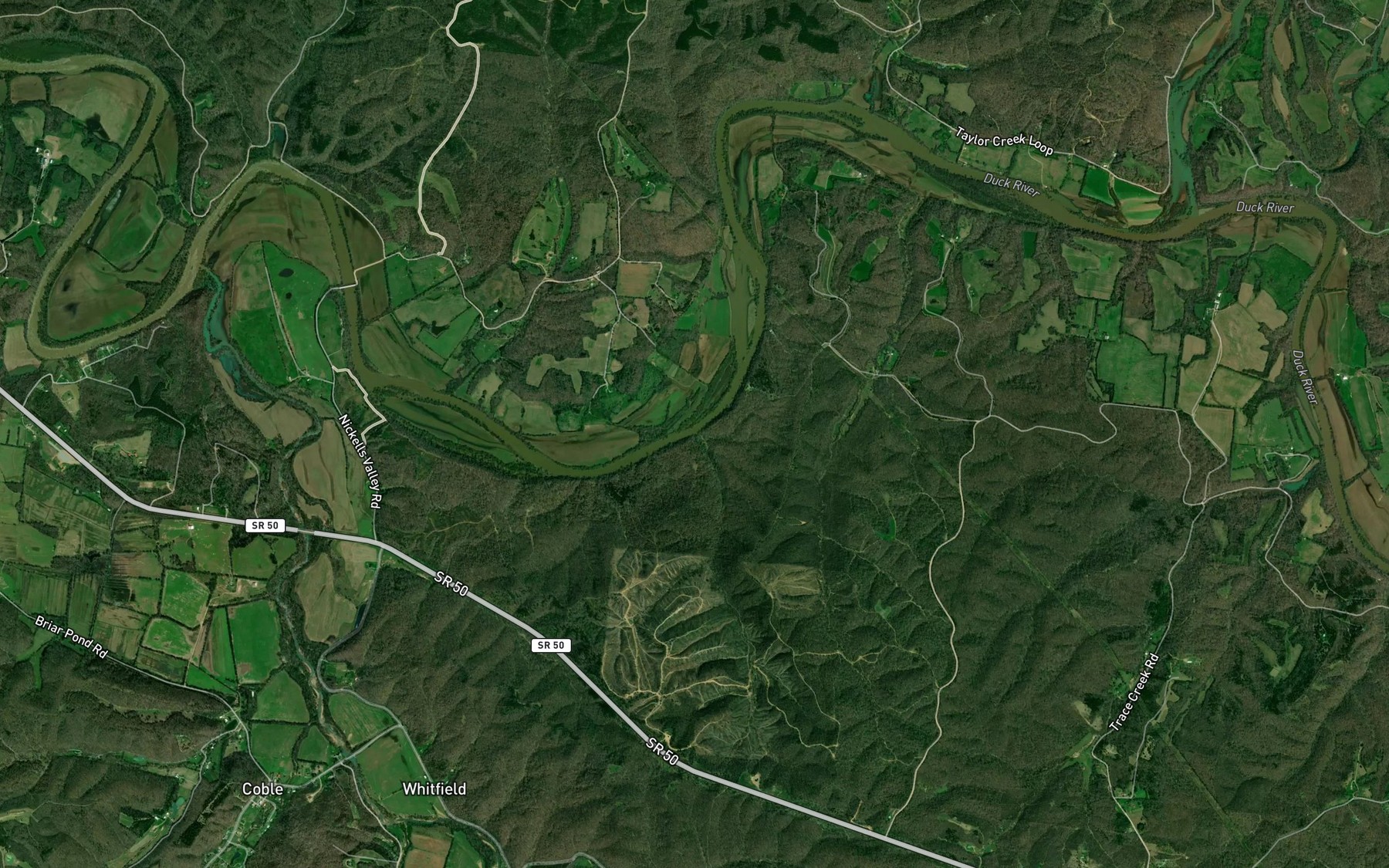 Satellite map of the Skull Creek