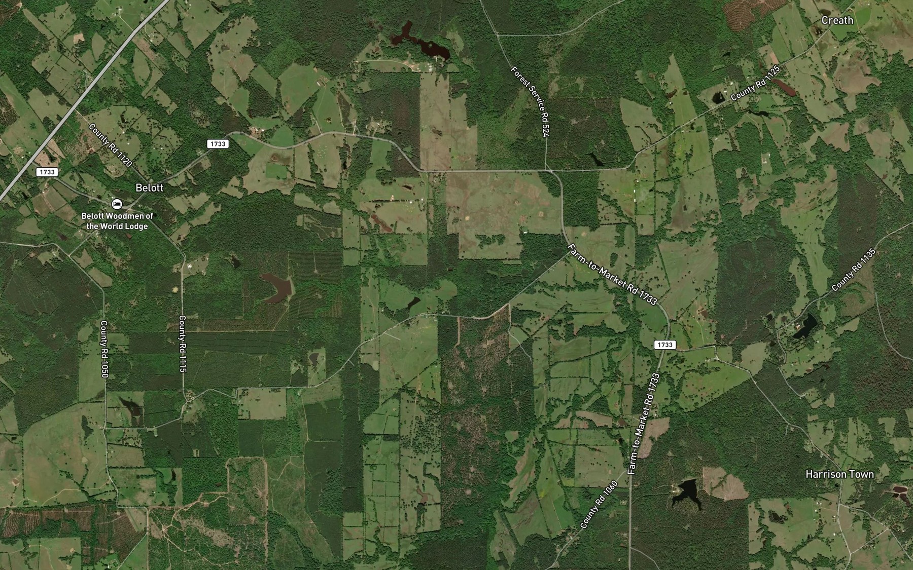 Satellite map of the Kelly Branch