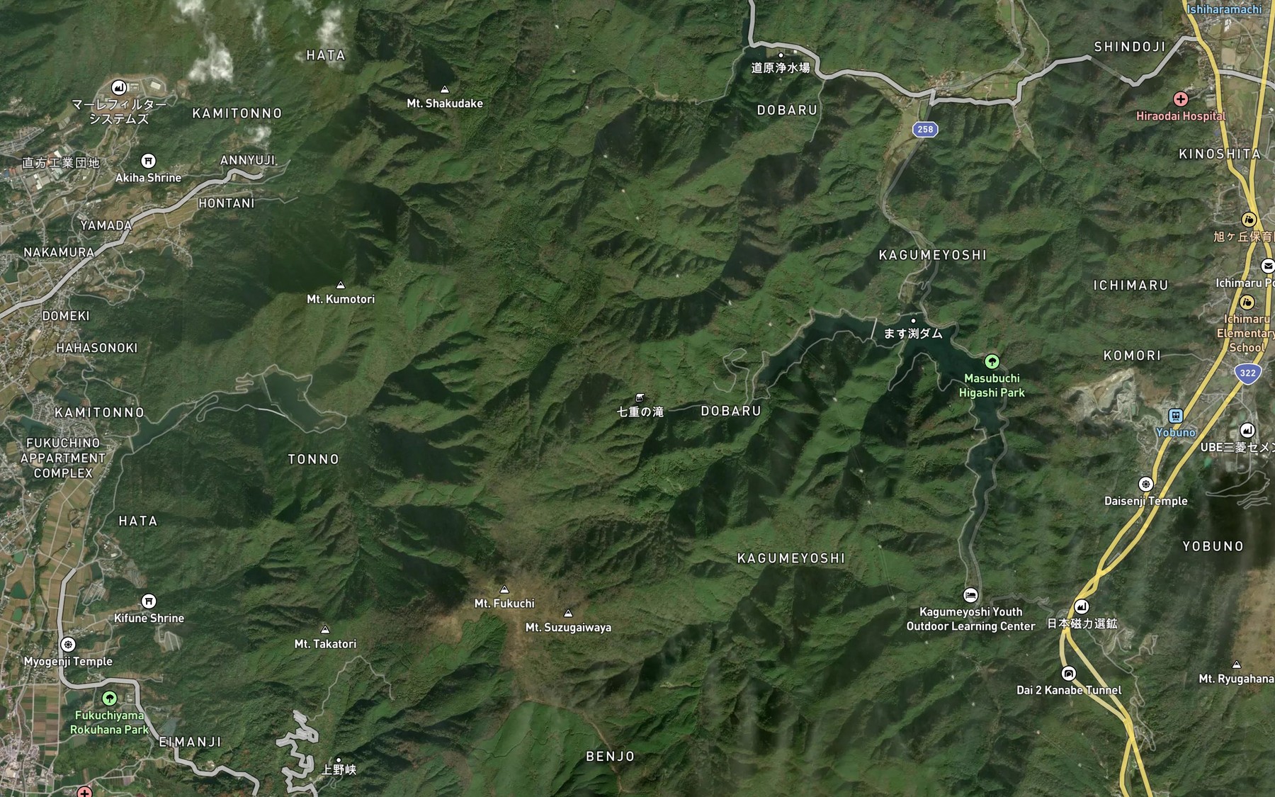 Satellite map of the Nanaeno Taki