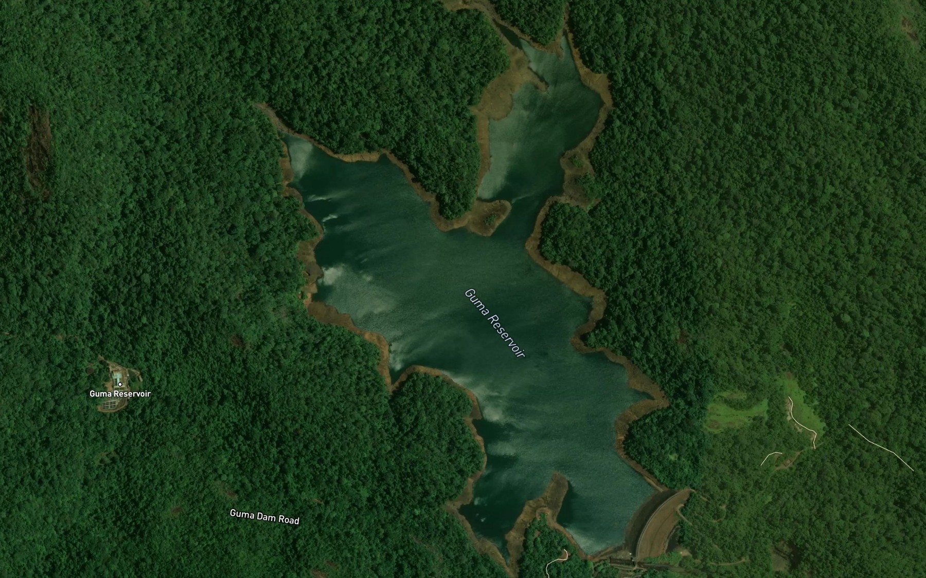 Satellite map of the Guma Reservoir